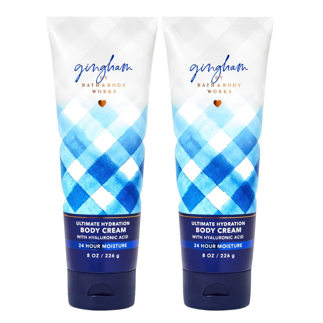 Bath and Body Works Gingham Body Cream Ultimate Hydration Gift Set For Women 2 Pack 8 Oz. (Gingham) - Image 4