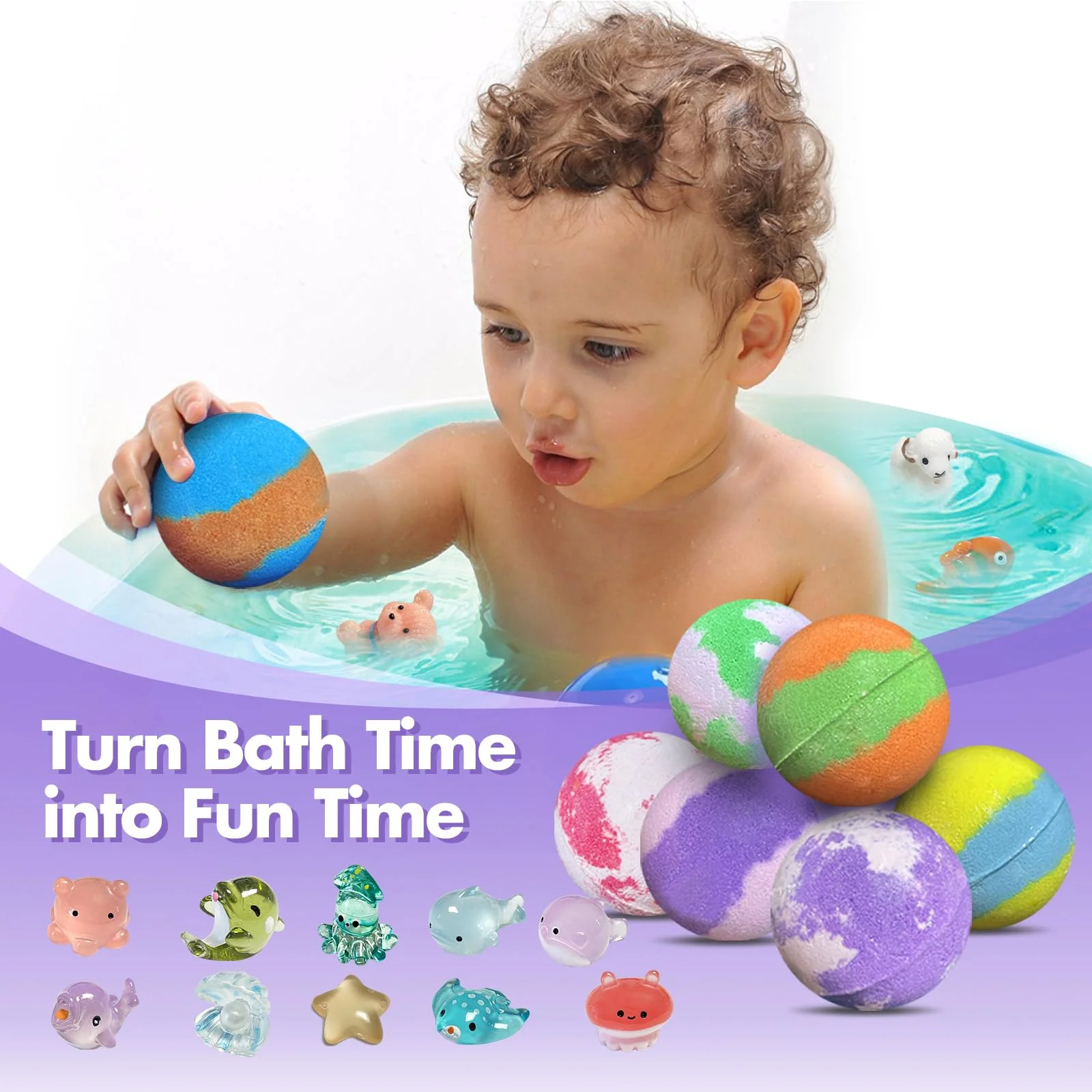 Bath Bombs for Kids with Surprise Inside, 32 Pack Bath Bombs with Land & Sea Animal Toys, Handmade Fizzy Bubble Children Bath Ball Gift Set for Kids Birthday, Christmas, Mothers Day Gifts for Daughter - Image 6