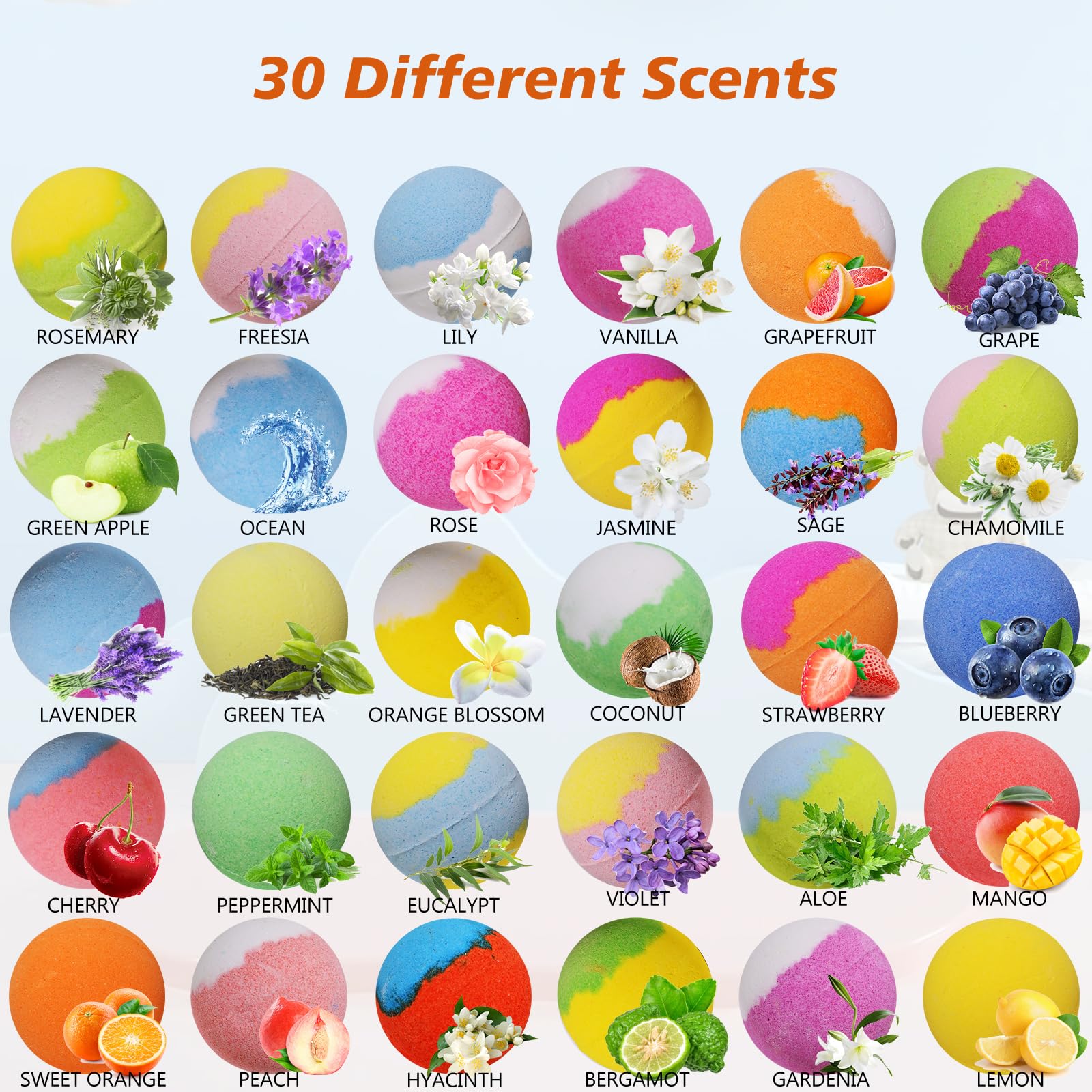 Bath Bombs for Kids with Toys Inside for Girls Boys - 30 Pack Bath Bombs Gift Set with Surprise, Kids Safe Bubble Bath Fizzy Balls Halloween Christmas Birthday Gift Kit - Image 7