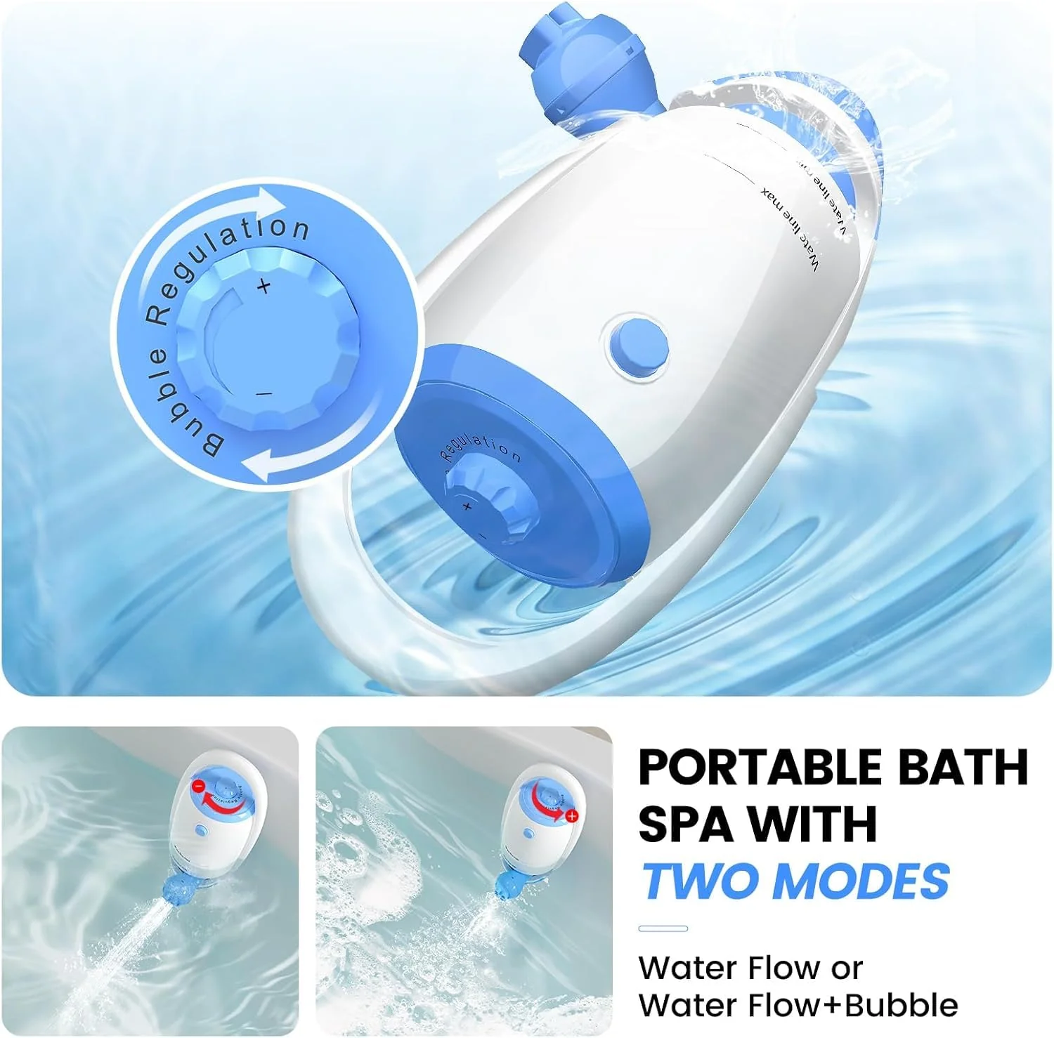 Bath Jet Spa, Bath Jet/Bubble Maker Mode, Bathtub Spa Machine Creates Soothing Bubbles and Massage, Bathtub Accessories for Relaxing Home Daily Use - Image 3