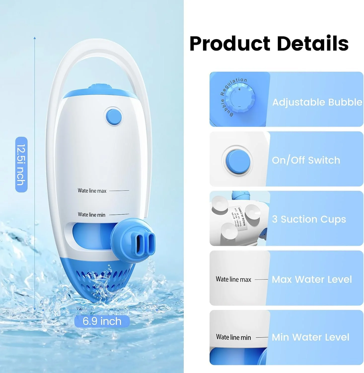 Bath Jet Spa, Bath Jet/Bubble Maker Mode, Bathtub Spa Machine Creates Soothing Bubbles and Massage, Bathtub Accessories for Relaxing Home Daily Use - Image 5