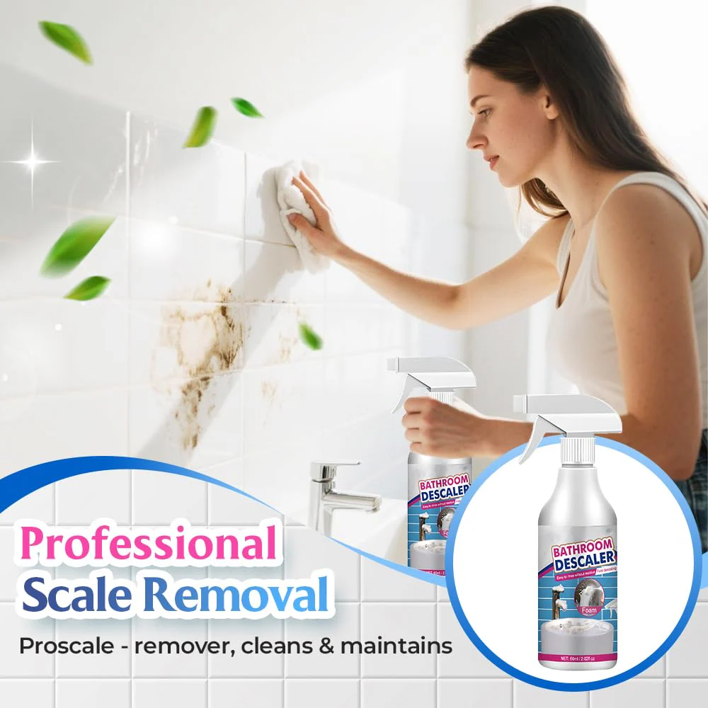 Bathroom Descaler Foam Cleaner, 2026 New Foam Spray Cleaner, Multipurpose Stubborn Stains Remover for Kitchen Bathroom, Hard Water Stain Remover for Home Use (2 Pcs) - Image 6