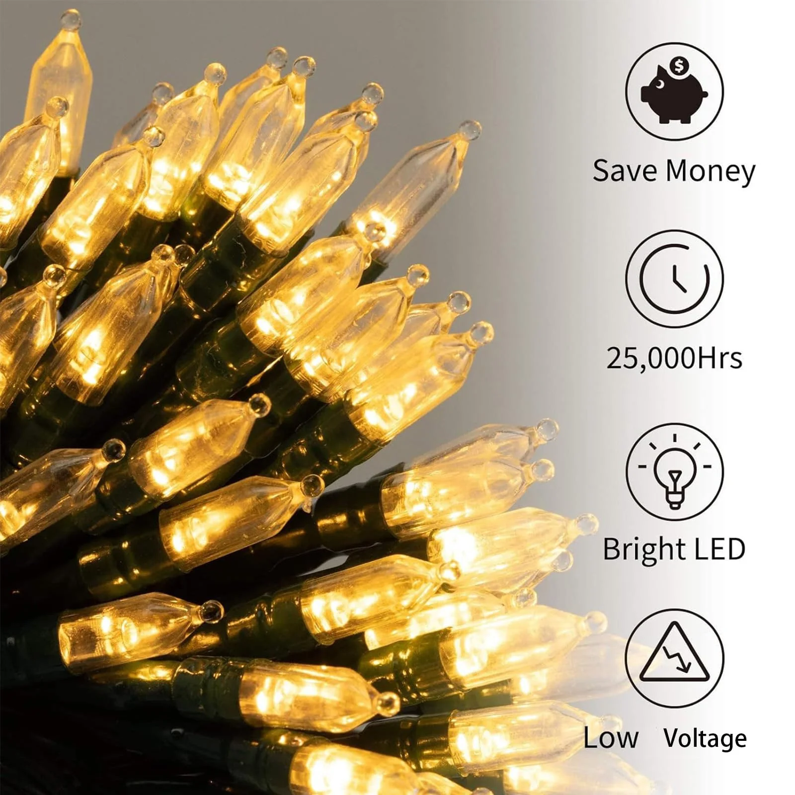 Battery Operated Christmas Lights 2 Pack 18 Feet 50 LED Clear Mini String Lights with 8 Modes Waterproof Tree Lights for Xmas Outdoor Indoor Holiday Party Garden Decor, Warm White - Image 8