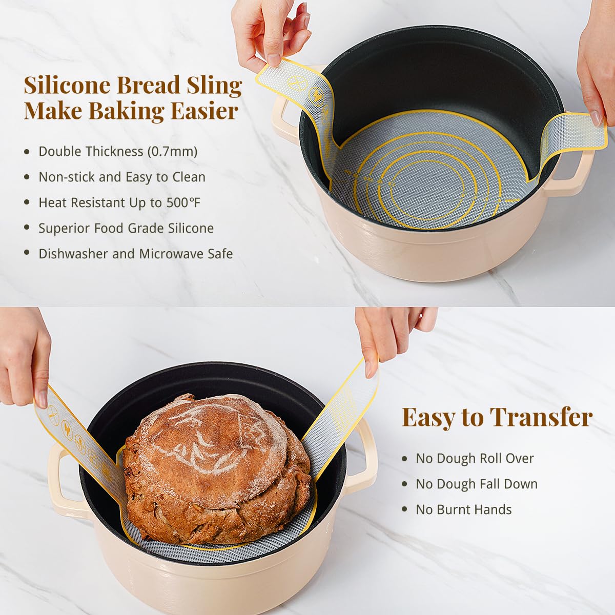 BAVIFY 10 Inch Oval Banneton Bread Proofing Basket Sourdough Starter Kit, Sourdough Bread Baking Supplies with Bread Lame, Sling, Spatula, Scraper, Dough Whisk - Image 5