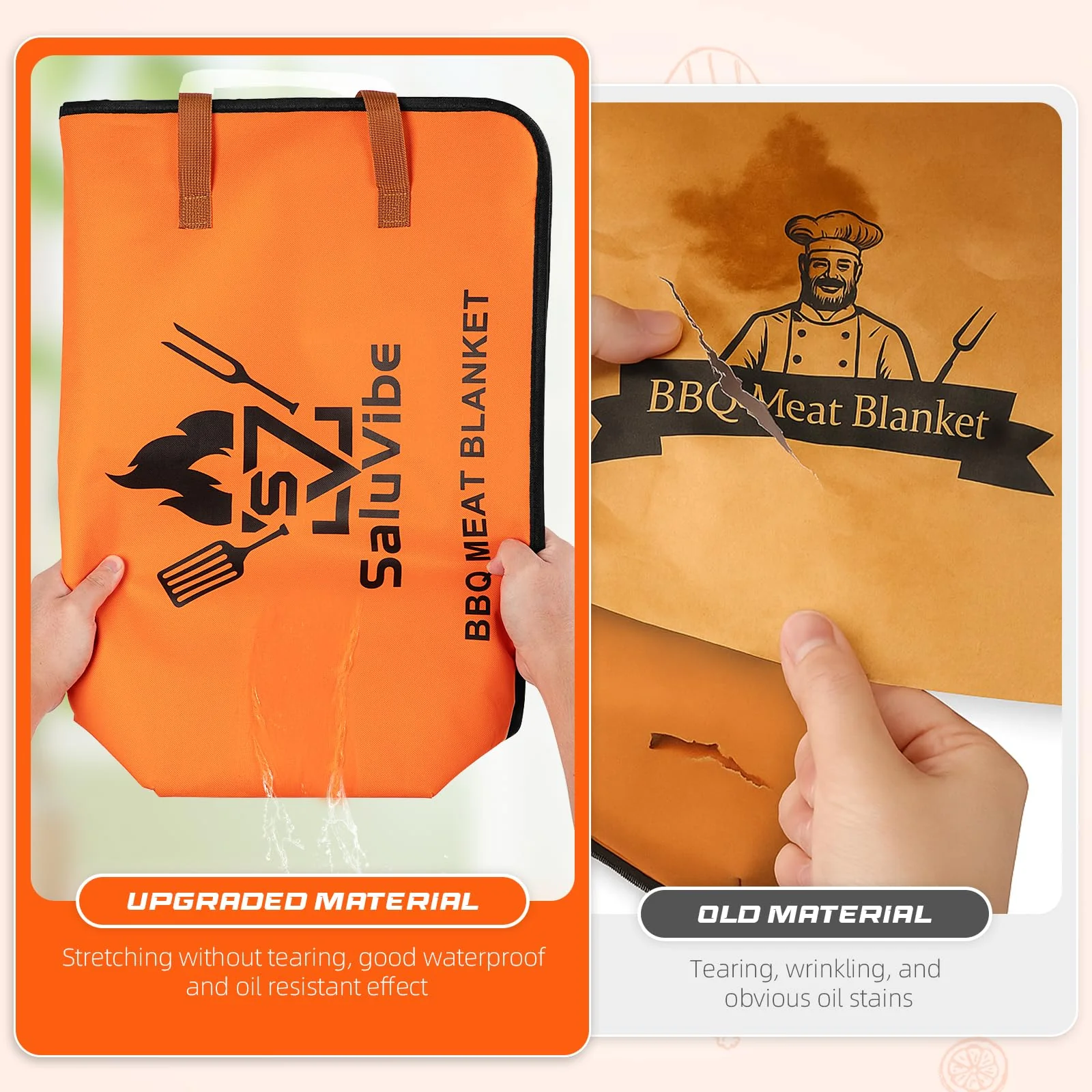 BBQ Meat Resting Blanket – Smoker Insulated Brisket Bag for Turkey, Pork Shoulder & Beef, Made of Washable Oxford Cloth – Gifts for Men, Dad, BBQ Lovers, Christmas Gifts&Stocking Stuffers(21in Orange) - Image 7