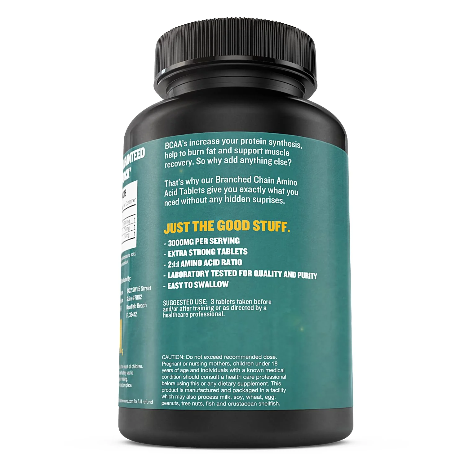 BCAA Tablets 1000 mg - Branched Chain Amino Acids Supplement for Muscle Recovery & Energy - Pre or Post Workout BCAAs for Men & Women - 120 Pills - Natural, Pure, GMO Free