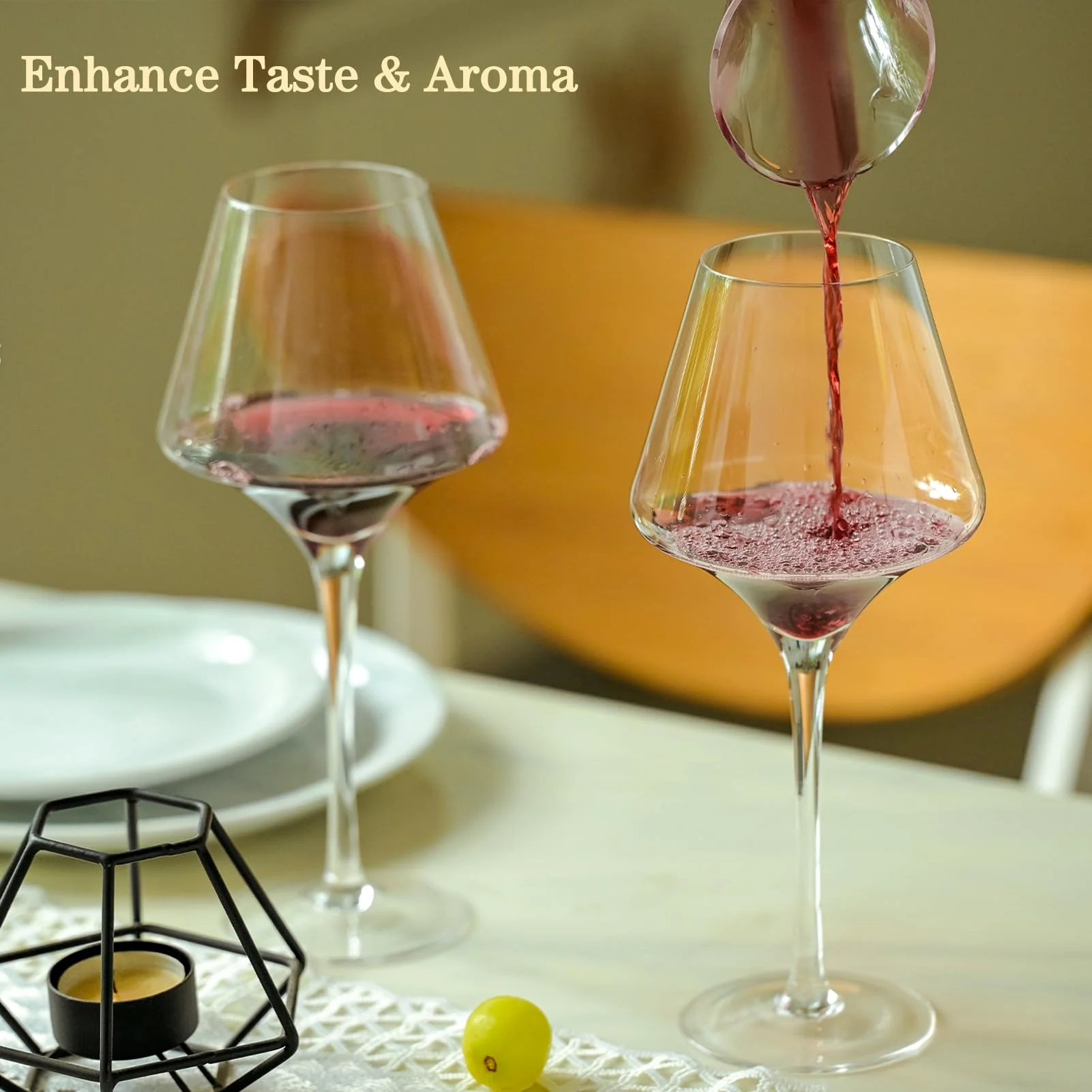 BCALIFE Red Wine Glasses Set of 4 – 20 oz Premium Crystal Wine Glass With Long Stem – Hand Blown Large Burgundy Wine Glasses – Unique Gift for Wedding, Anniversary, Christmas - Image 4
