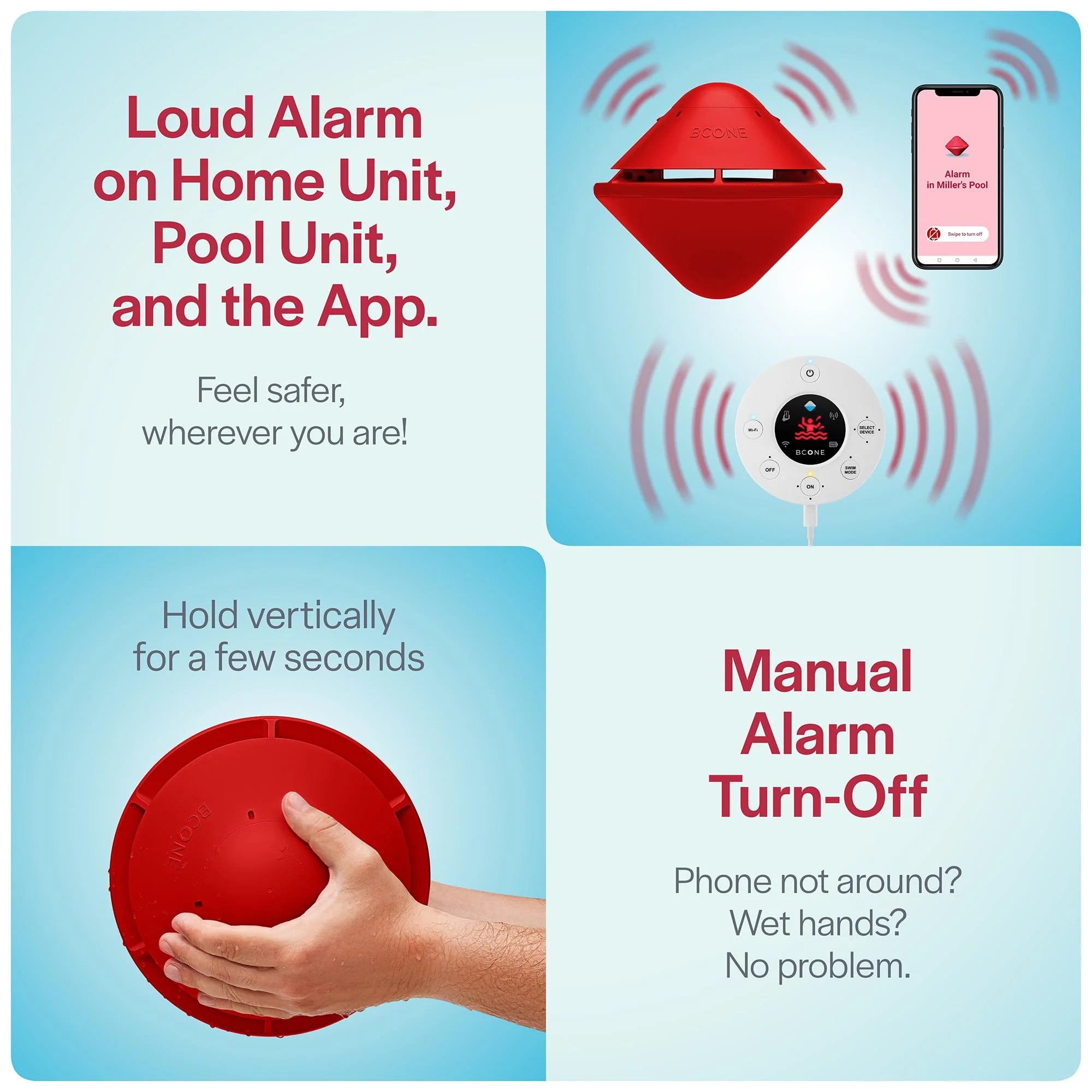 BCONE® Pool Alarm by Lifebuoy® | ASTM F2208 Certified | Floating Safety Device with App Alerts + Alexa Voice Control | 2.4GHz Wi-Fi | for Inground & Above-Ground Pools - Image 3