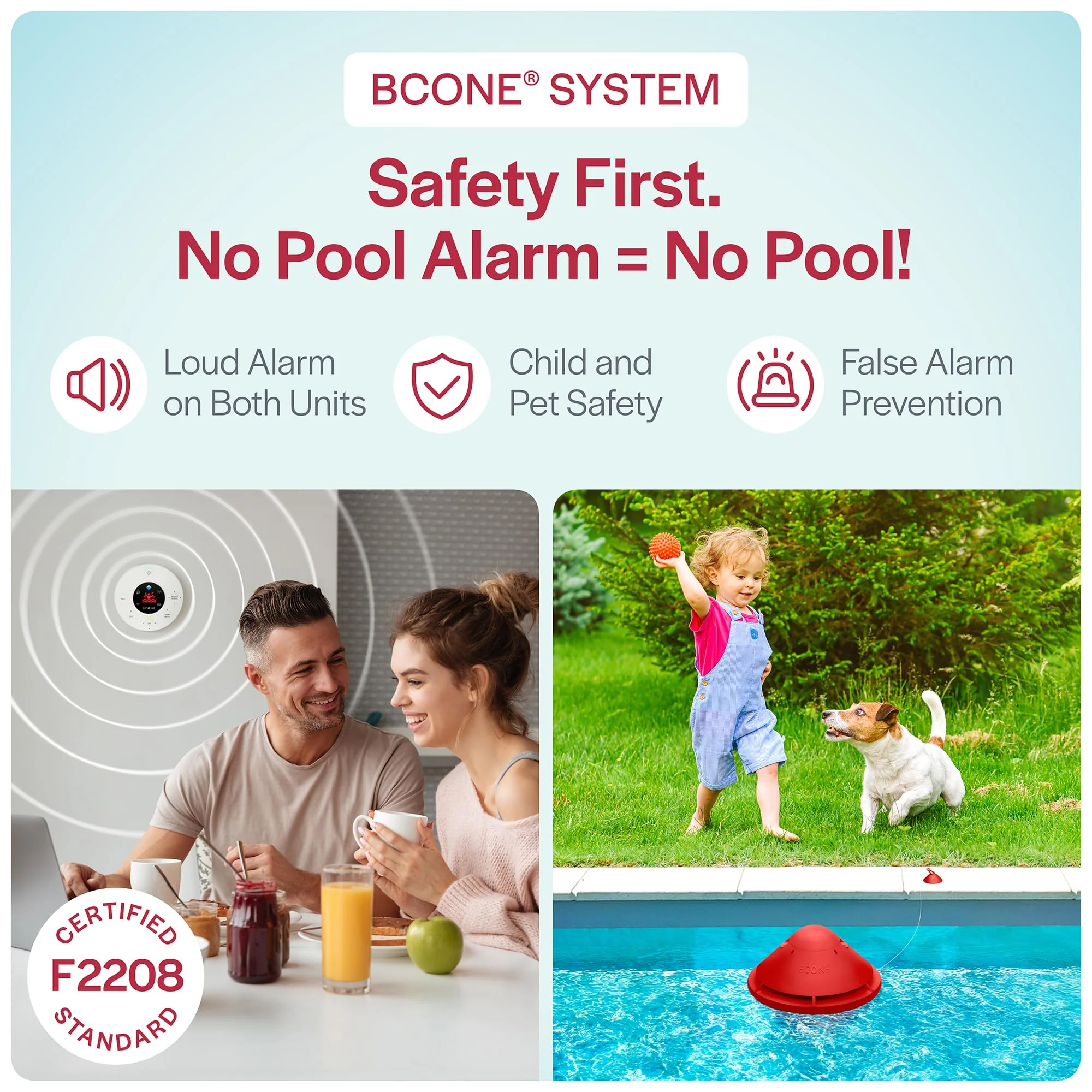BCONE® Pool Alarm by Lifebuoy® | ASTM F2208 Certified | Floating Safety Device with App Alerts + Alexa Voice Control | 2.4GHz Wi-Fi | for Inground & Above-Ground Pools - Image 6