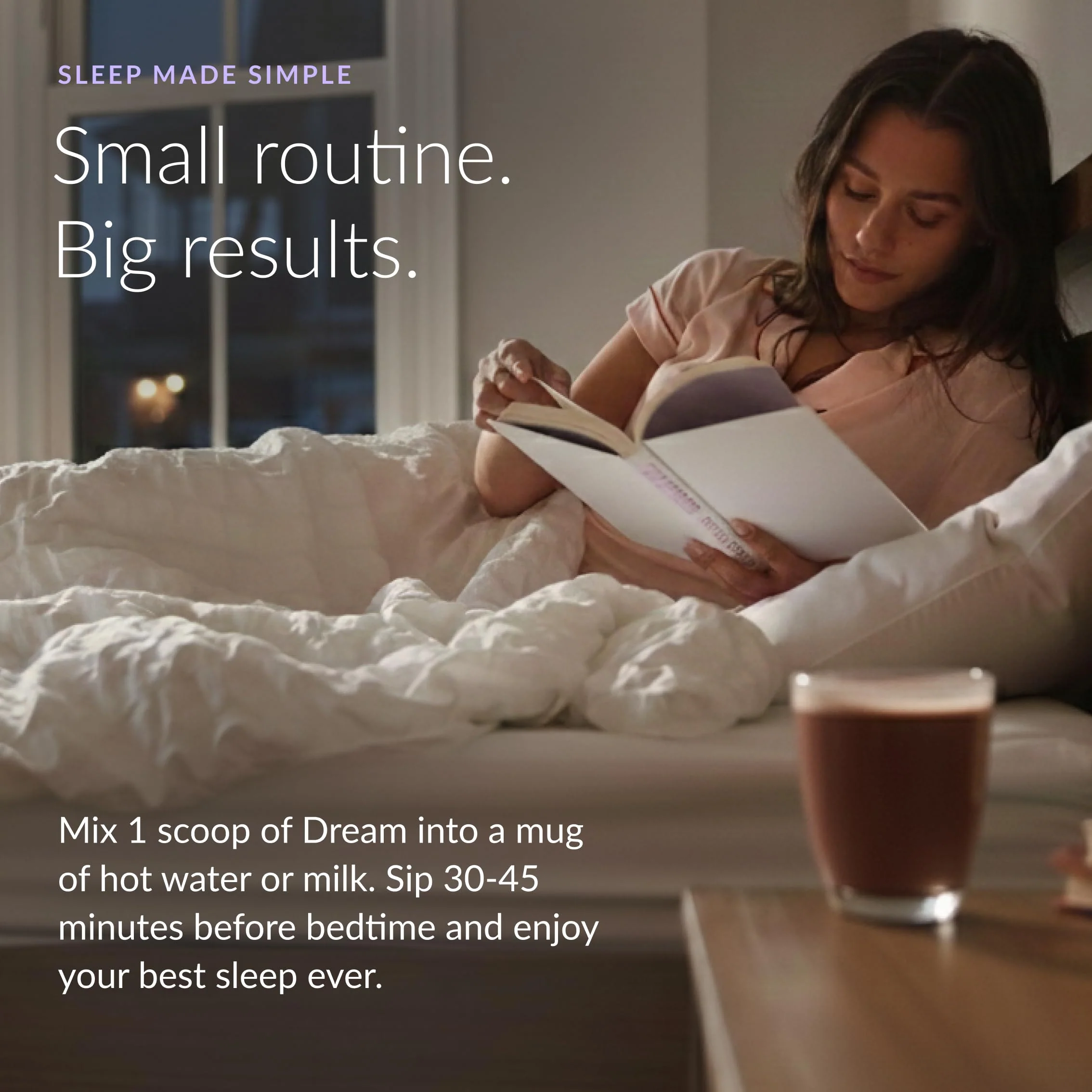 Beam Dream Sleep Powder – Sleep Aid for Adults with Melatonin, Magnesium, L-Theanine, Reishi Mushroom & Apigenin Sleep Supplement, Sleepy Cocoa Bedtime Drink Mix, Variety Pack, 20 Servings - Image 4