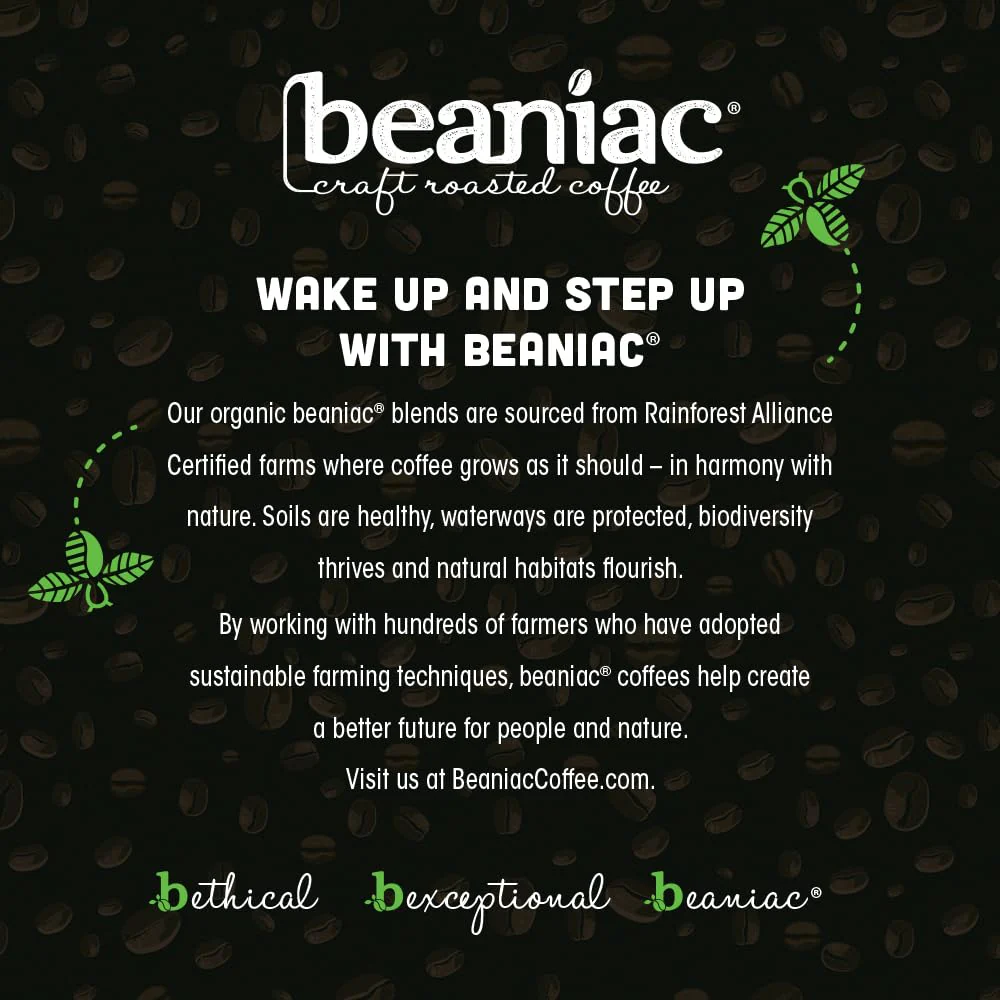 beaniac Organic Daily Dose Donut Shop, Light Roast, Single Serve Compostable K Cup Coffee Pods, Organic Arabica Coffee, Keurig Brewer Compatible, 30 Count - Image 2