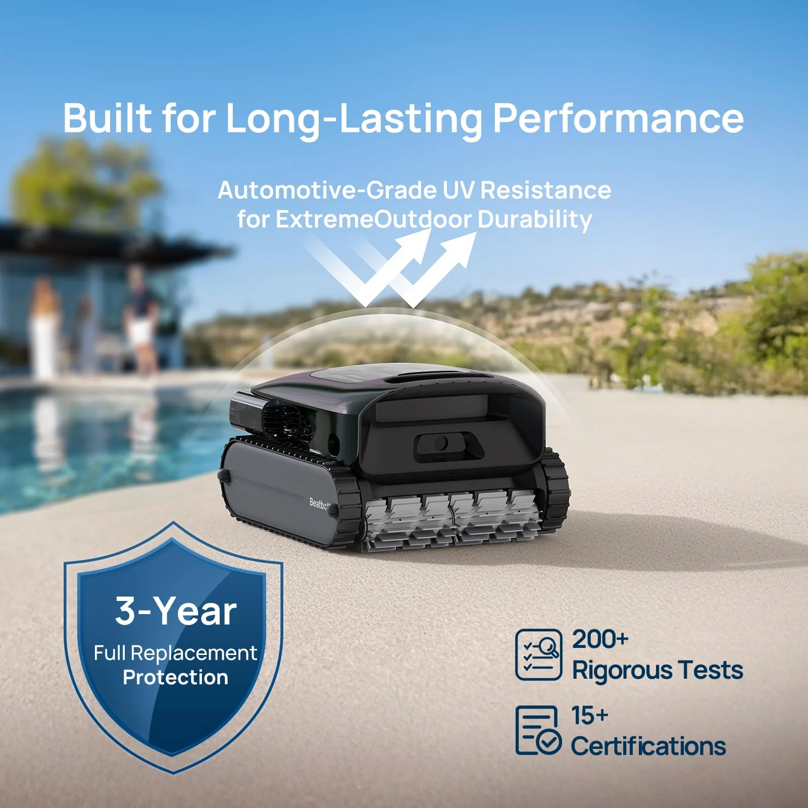 Beatbot AquaSense 2 Pro Cordless Robotic Pool Cleaner, Unmatched 5-in-1 Cleaning, Surface Parking, Skimmer with APP Control, Water Clarification, for Pools up to 3,875 Sq.ft – Obsidian - Image 2