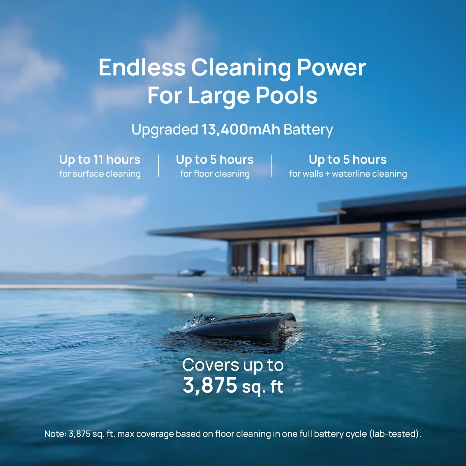 Beatbot AquaSense 2 Pro Cordless Robotic Pool Cleaner, Unmatched 5-in-1 Cleaning, Surface Parking, Skimmer with APP Control, Water Clarification, for Pools up to 3,875 Sq.ft – Obsidian - Image 3