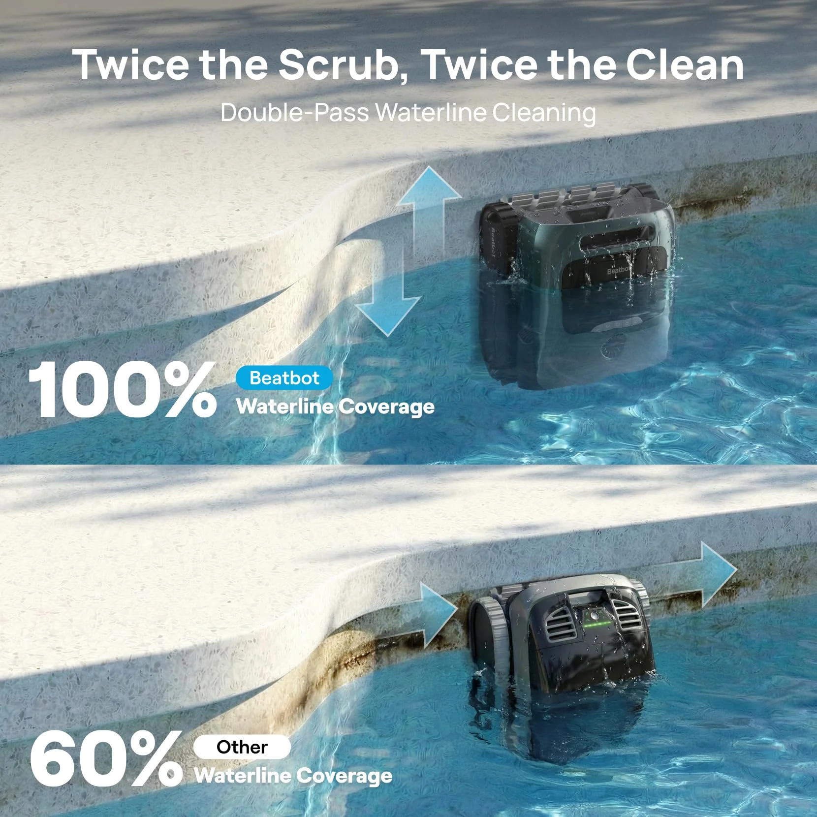 Beatbot AquaSense 2 Pro Cordless Robotic Pool Cleaner, Unmatched 5-in-1 Cleaning, Surface Parking, Skimmer with APP Control, Water Clarification, for Pools up to 3,875 Sq.ft – Obsidian - Image 5