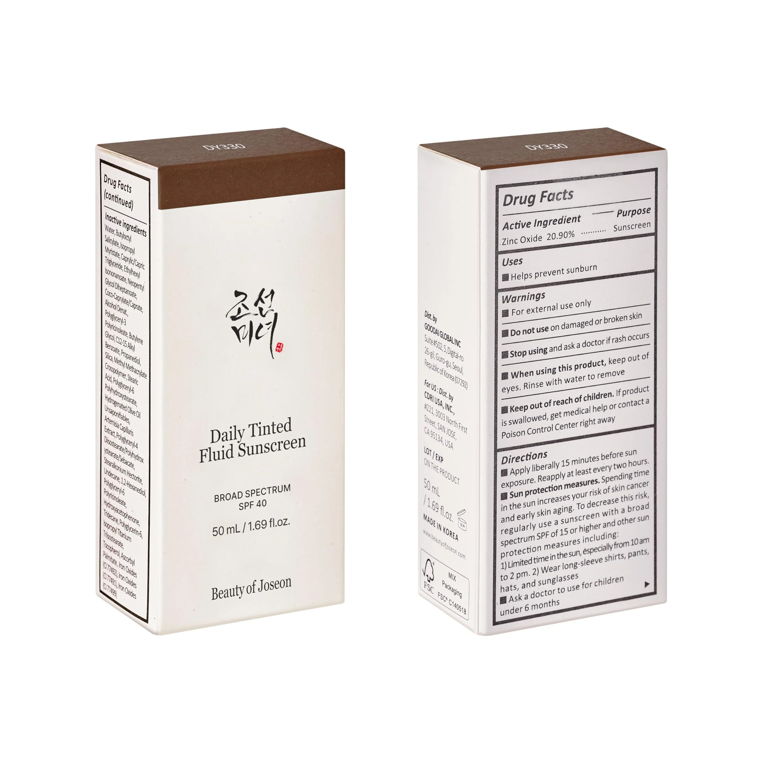 Beauty of Joseon Daily Tinted Fluid Sunscreen 12 Shades for Face Moisturizing Broad Spectrum SPF 40 Korean Skincare 50ml, 1.69 fl.oz #DY330 - Image 2