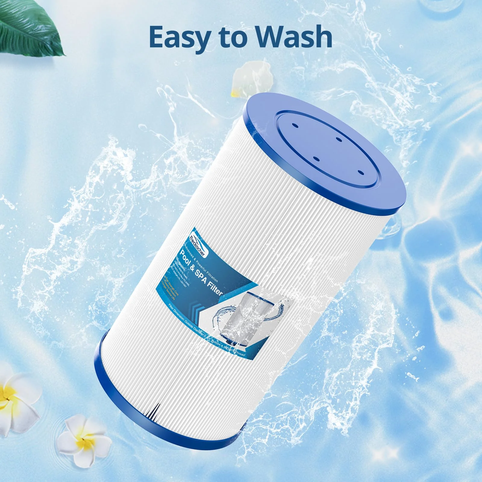 Beckacher FC-2402 Hot Tub Spa Filter, Compatible with Watkins 303279, PFF42TC-P4, 78460, FC-2402, Lifesmart, Freeflow, AquaTerra, Hydromaster, Grandmaster, Simplicity, Bermuda Hot Tub Filters, 2 Pack - Image 4