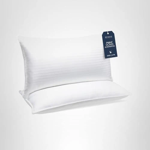 Beckham Hotel Collection Bed Pillows King Size Set of 2 - Down Alternative Pillow for Back, Stomach or Side Sleepers - Image 2