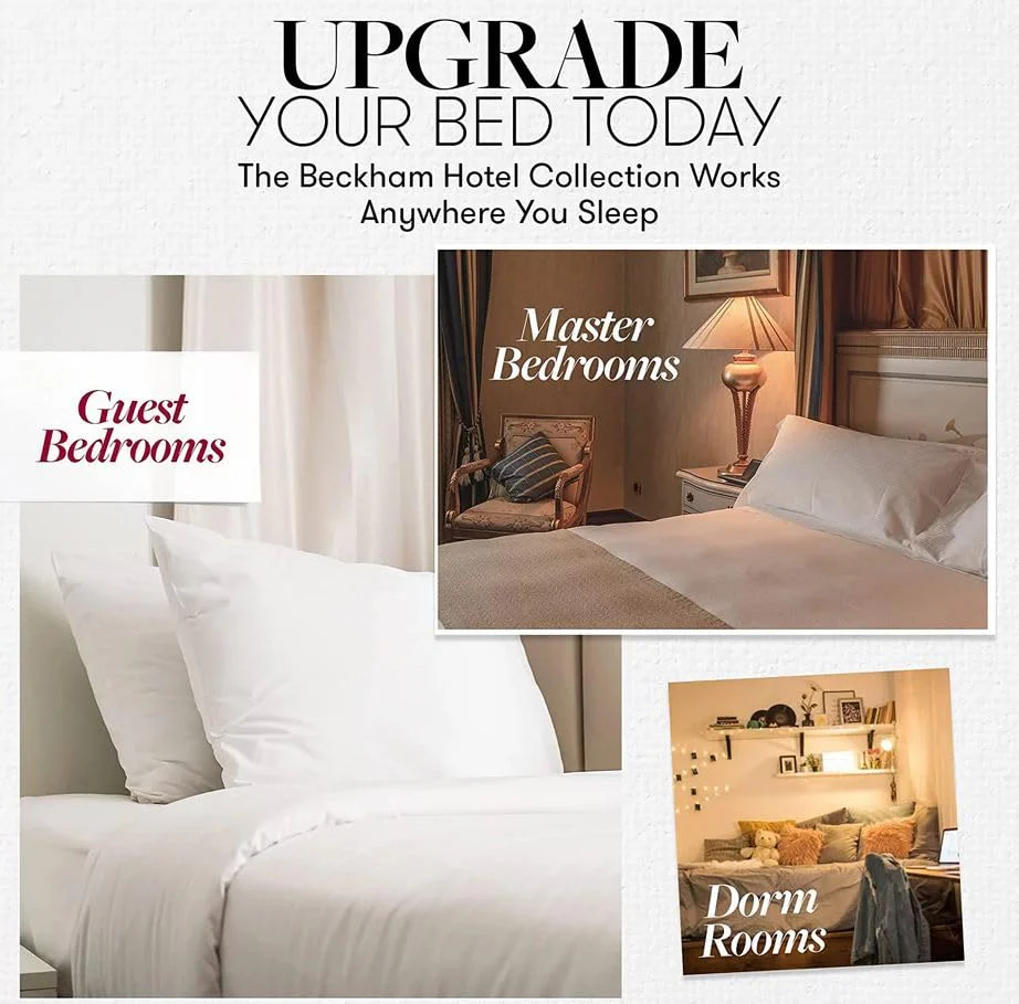 Beckham Hotel Collection Bed Pillows Standard/Queen Size Set of 2 - Original Soft Down Alternative Pillow for Sleeping - Soft Support for Back, Stomach or Side Sleepers - Image 4