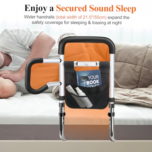Bed Rails for Elderly Adults Safety, Adjustable Height Bed Guard Rails with Night Motion Light for Seniors, Carbon Steel Bed Assist Rails for Queen King Size Bed (Patent Pending) - Image 3