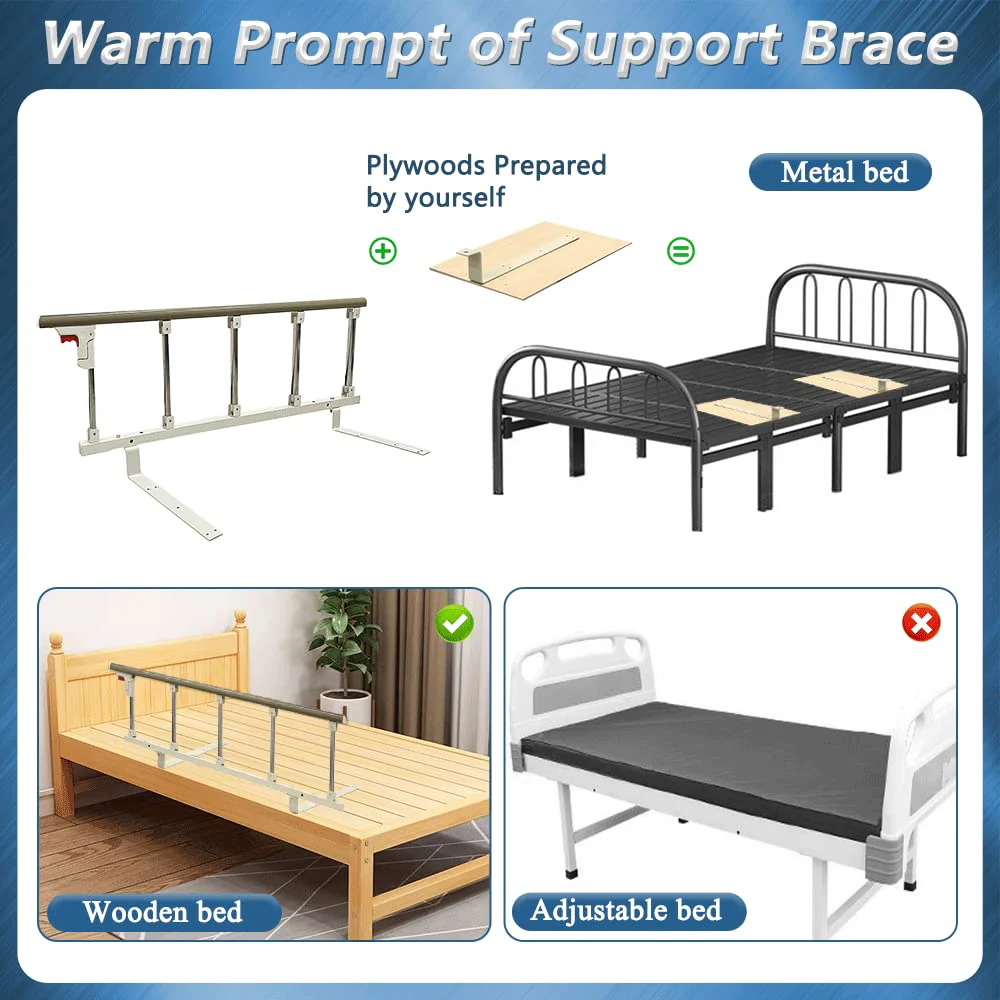 Bed Rails for Elderly Adults Seniors Assist Bar Bed Side Railing (Longer) - Image 3