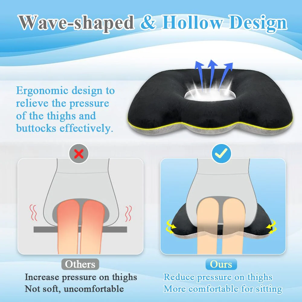 Bed Sore Cushion for Butt Lifting Donut Pillow for Tailbone Pain Relief Sitting Hemorrhoid Pillows After Surgery Donut Postpartum Doughnut Seat Cushion Pressure Ulcer Pillow Butt Lifting Cushions - Image 3