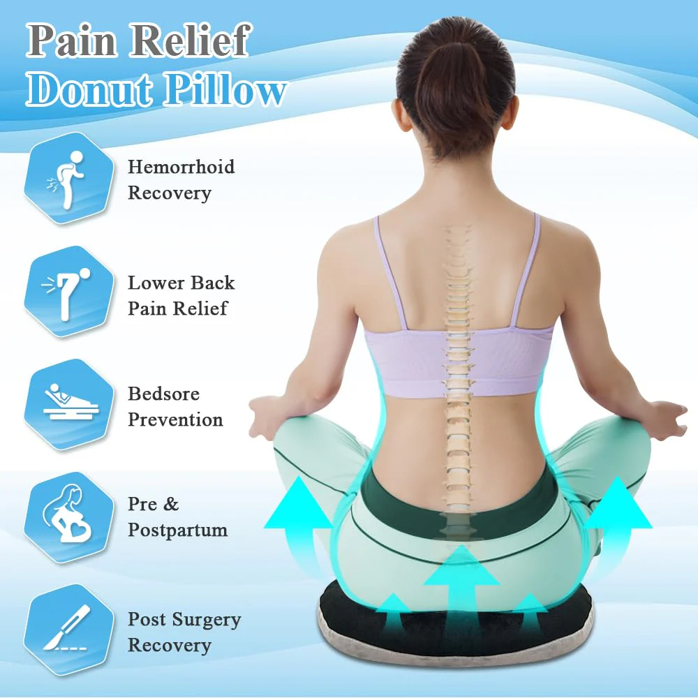 Bed Sore Cushion for Butt Lifting Donut Pillow for Tailbone Pain Relief Sitting Hemorrhoid Pillows After Surgery Donut Postpartum Doughnut Seat Cushion Pressure Ulcer Pillow Butt Lifting Cushions - Image 4
