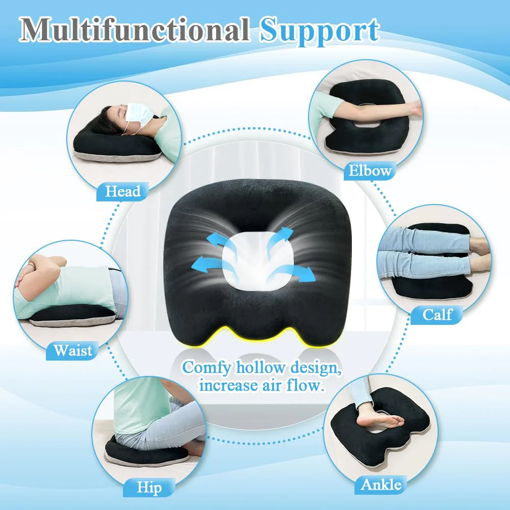 Bed Sore Cushion for Butt Lifting Donut Pillow for Tailbone Pain Relief Sitting Hemorrhoid Pillows After Surgery Donut Postpartum Doughnut Seat Cushion Pressure Ulcer Pillow Butt Lifting Cushions - Image 6