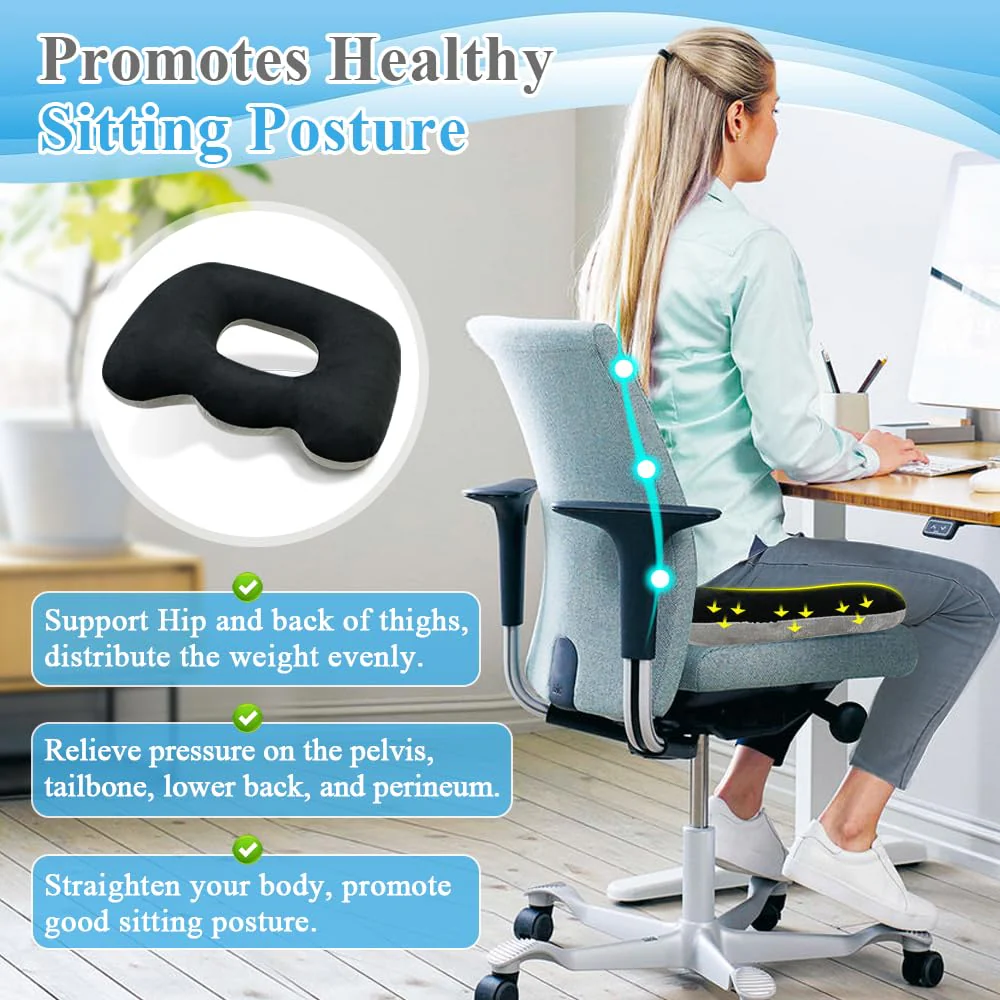 Bed Sore Cushion for Butt Lifting Donut Pillow for Tailbone Pain Relief Sitting Hemorrhoid Pillows After Surgery Donut Postpartum Doughnut Seat Cushion Pressure Ulcer Pillow Butt Lifting Cushions - Image 7