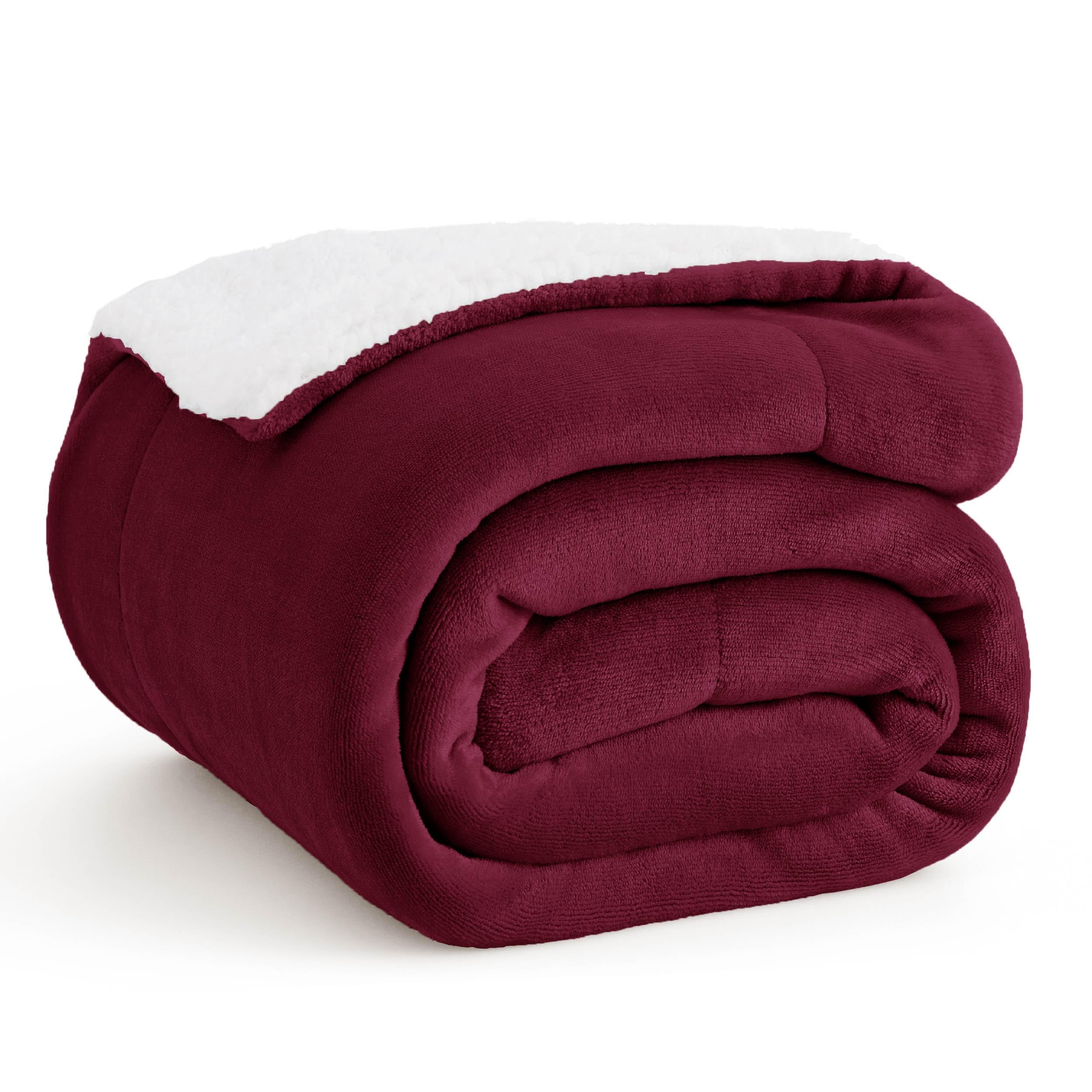 Bedsure GentleSoft Sherpa Fleece Throw Blanket for Couch, Non-Heated, Thick and Warm Throw for Girls and Women, Soft Fuzzy Plush Blanket for Winter, Red, 50x60 Inches - Image 2