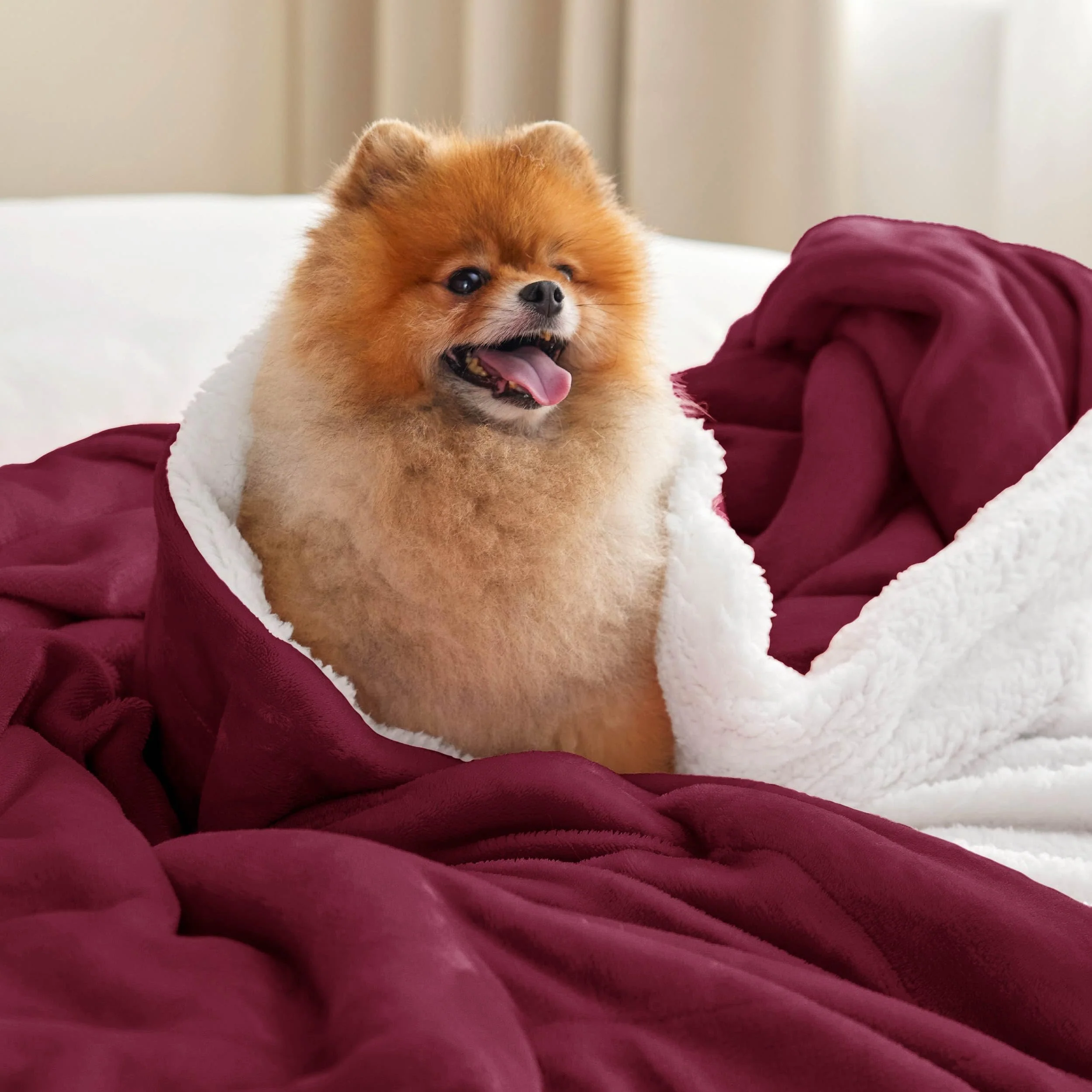 Bedsure GentleSoft Sherpa Fleece Throw Blanket for Couch, Non-Heated, Thick and Warm Throw for Girls and Women, Soft Fuzzy Plush Blanket for Winter, Red, 50x60 Inches - Image 3