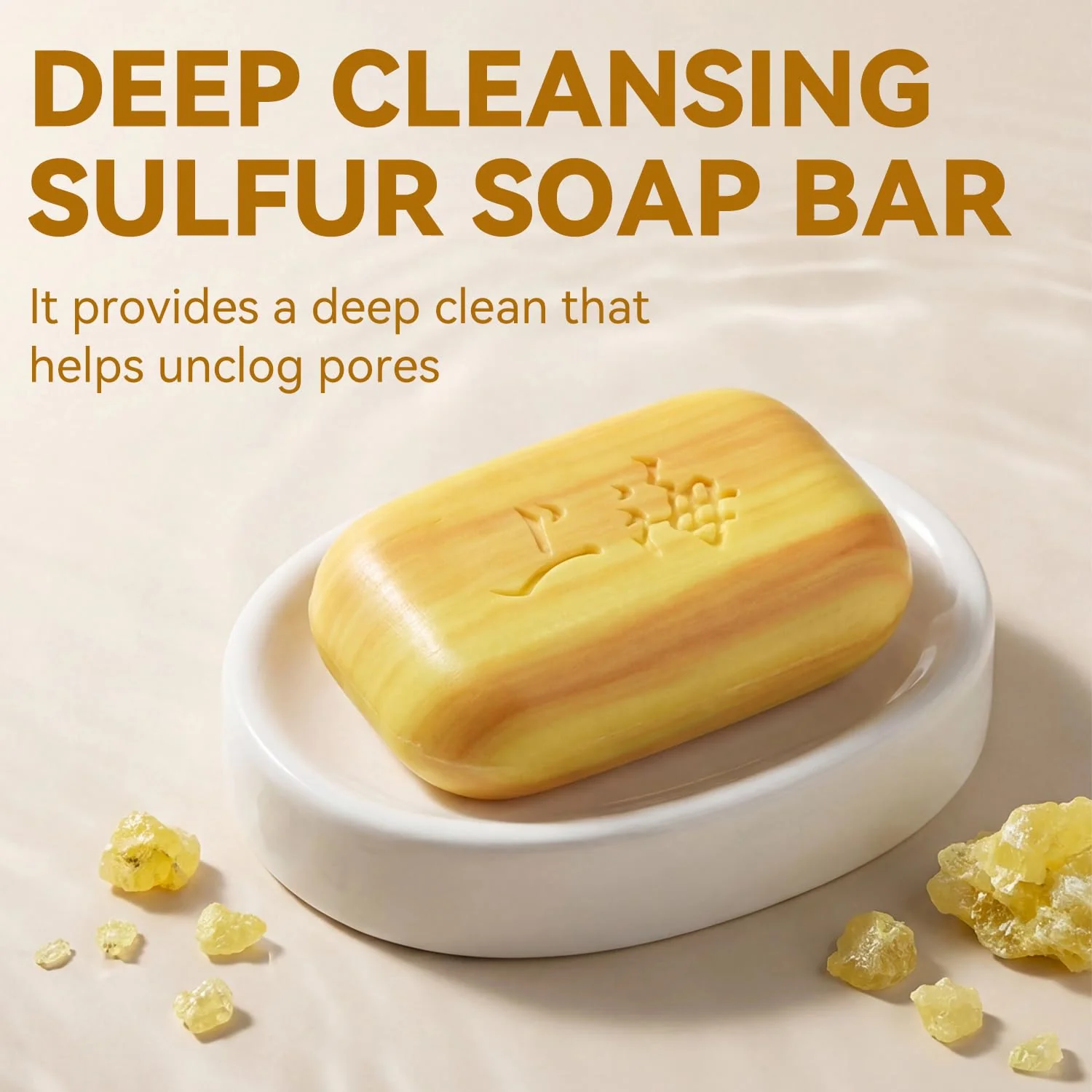 Bee & Flower Shanghai Sulfur Soap 10% Sulfur Soap Bar Face and Body Acne Treatment Sulphur Bar Soaps 3.4 Oz (6 Packs) - Image 9
