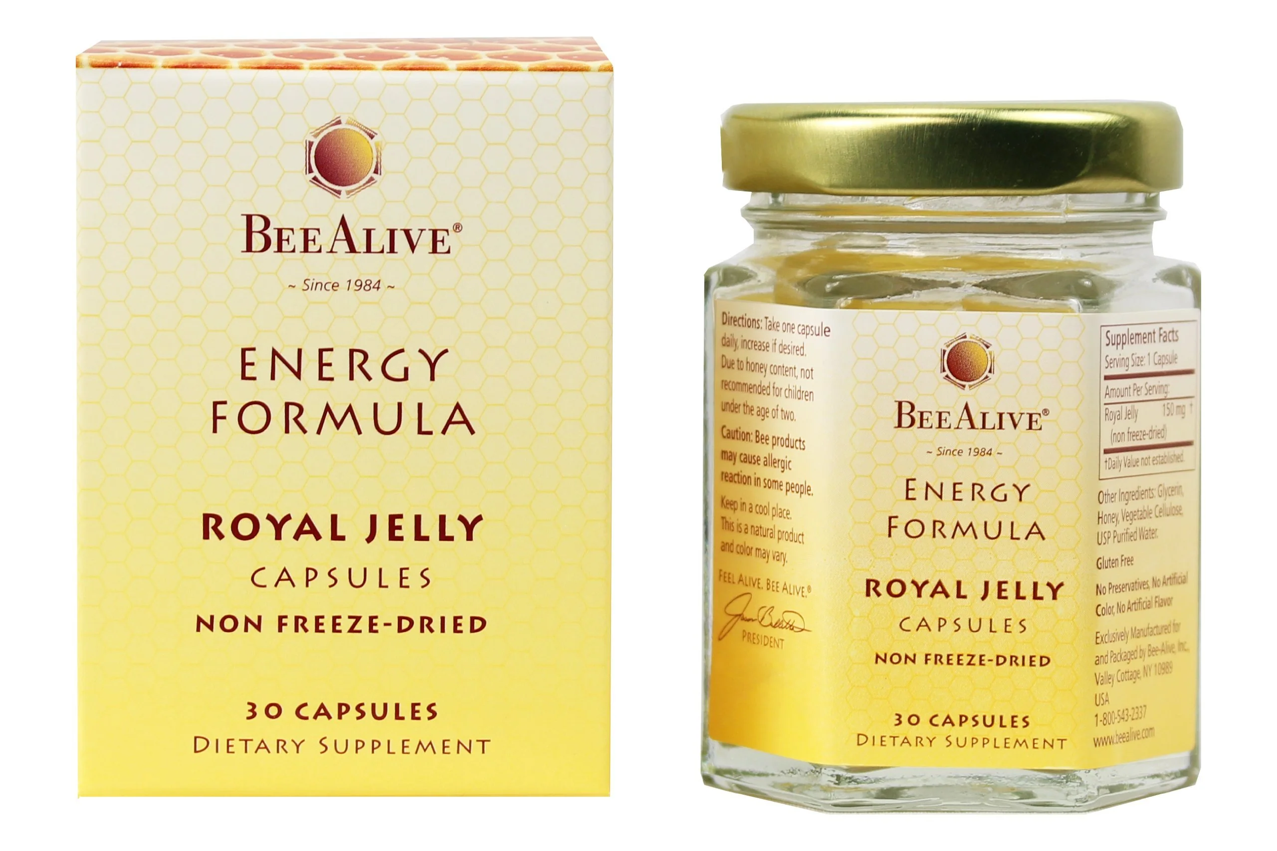 BeeAlive Royal Jelly Energy Formula Non Freeze-Dried 150mg 30 Capsules - Image 6