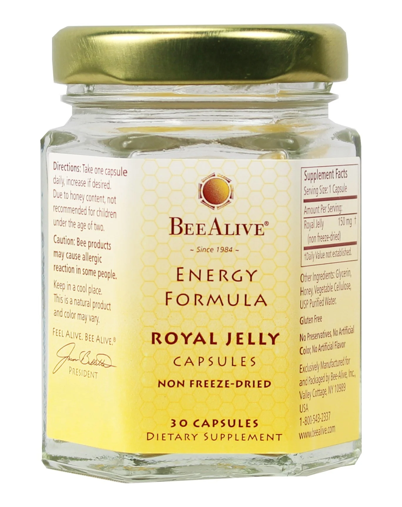 BeeAlive Royal Jelly Energy Formula Non Freeze-Dried 150mg 30 Capsules - Image 7