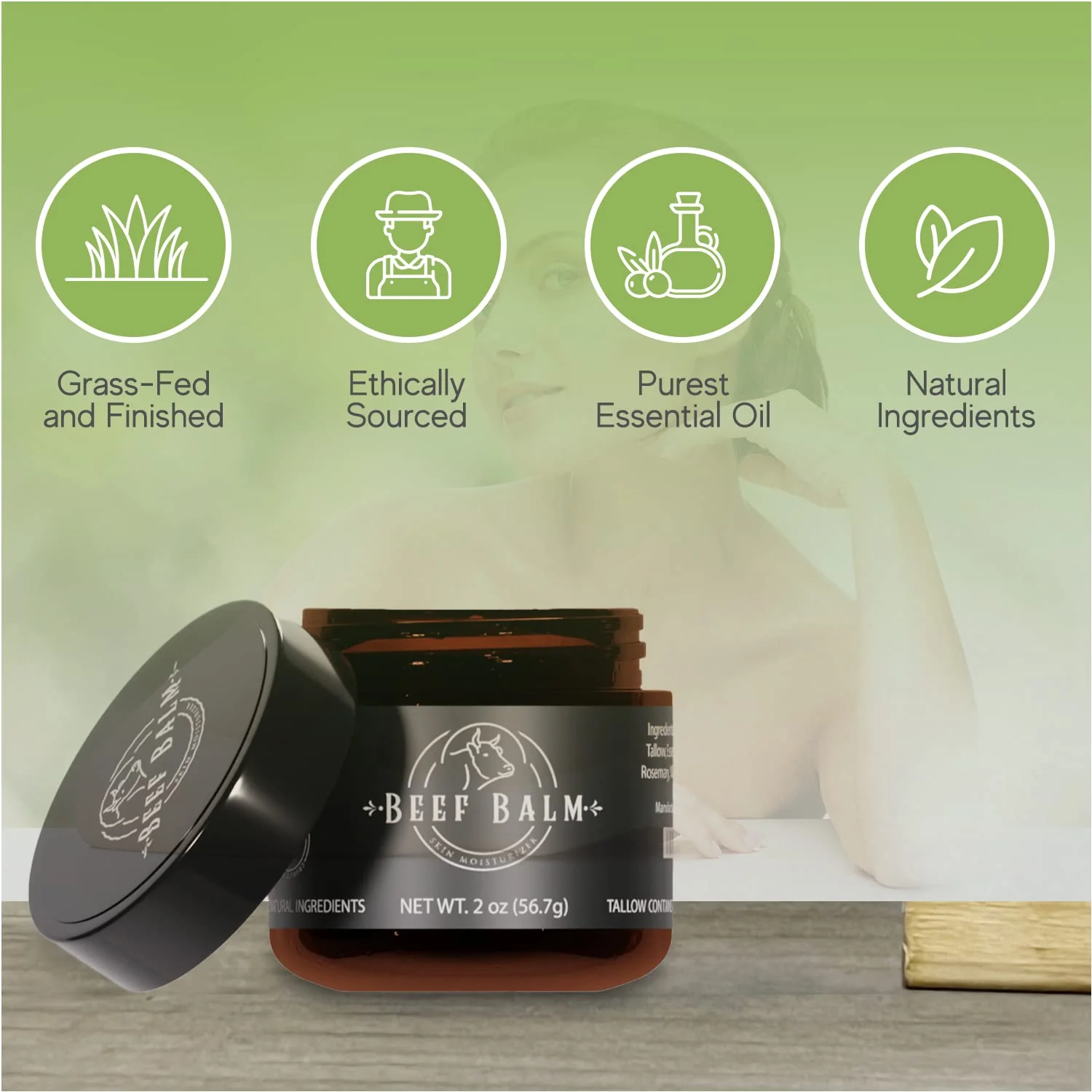 Beef Tallow Balm - Beef Tallow For Skin Care, Tallow Moisturizer, Face Cream, Lotion & Cream (Vanilla, Grass-Fed Tallow) - Image 4