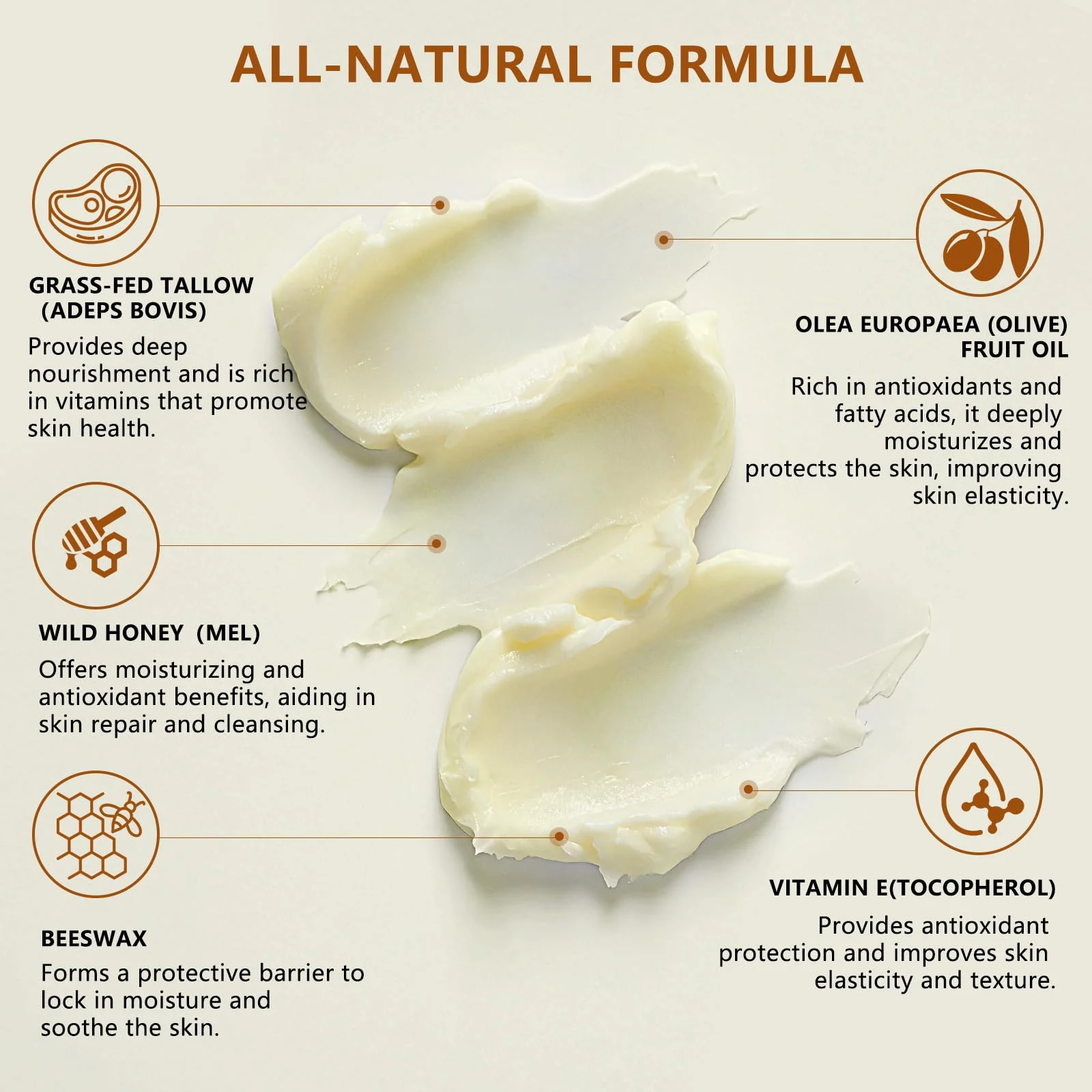 Beef Tallow for Skin, Grass-Fed Beef Tallow Balm, Handmade Whipped Beef Tallow Cream, Face Moisturizer & Body Butter Restores Skin Barrier, Soothes Dry Sensitive Skin, Beef Tallow Honey Balm Unscented - Image 8