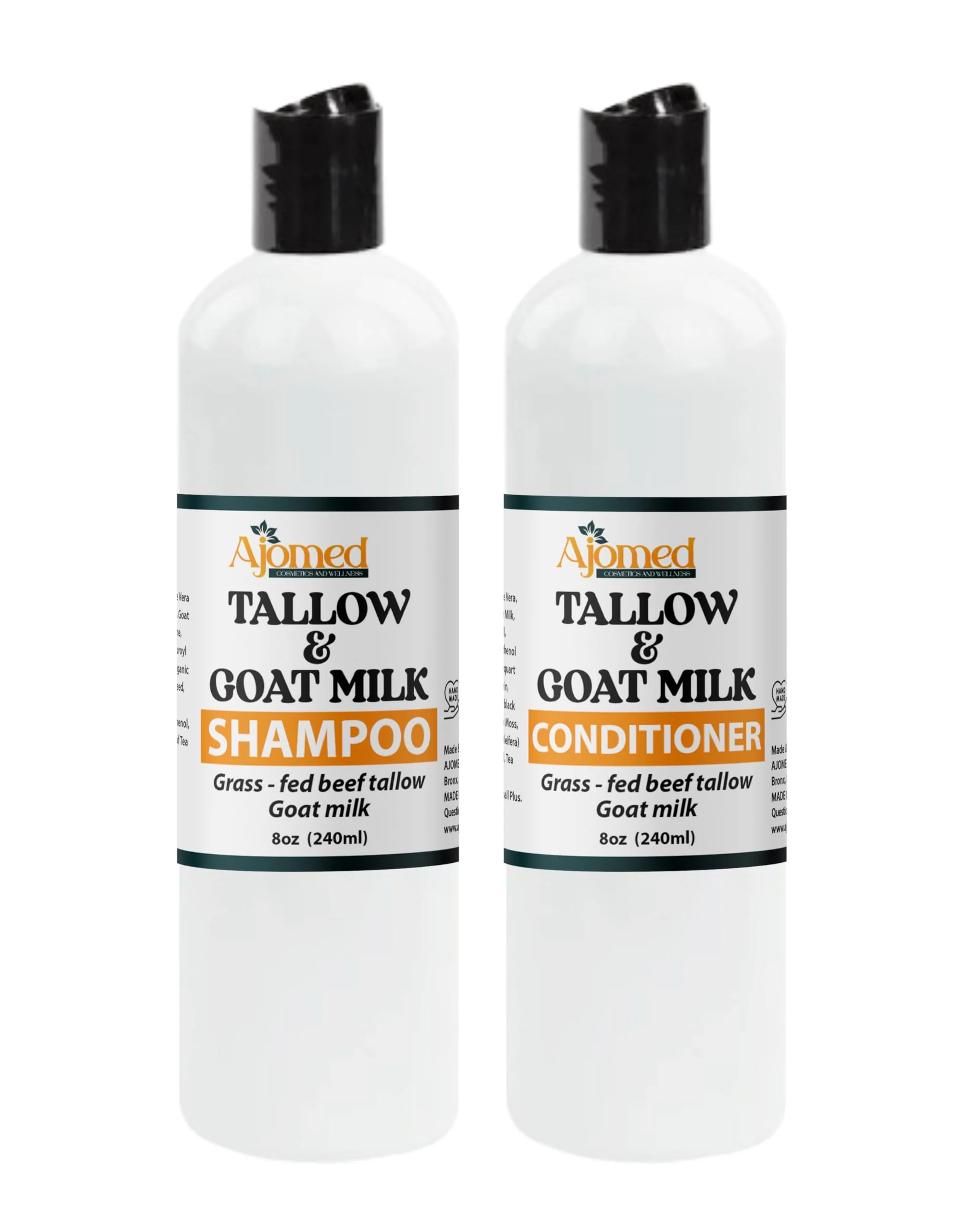 Beef Tallow & Goat Milk Shampoo and Conditioner Set - Handmade Hair Care for Thinning Relief, Sea Moss Shampoo and Conditioner, Thickening Formula for Hair Regrowth (Shampoo & Conditioner 8 Oz) - Image 4