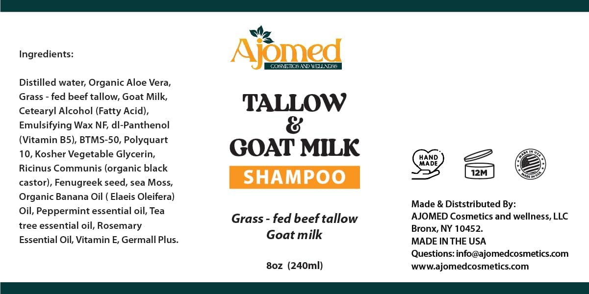Beef Tallow & Goat Milk Shampoo and Conditioner Set - Handmade Hair Care for Thinning Relief, Sea Moss Shampoo and Conditioner, Thickening Formula for Hair Regrowth (Shampoo & Conditioner 8 Oz) - Image 5
