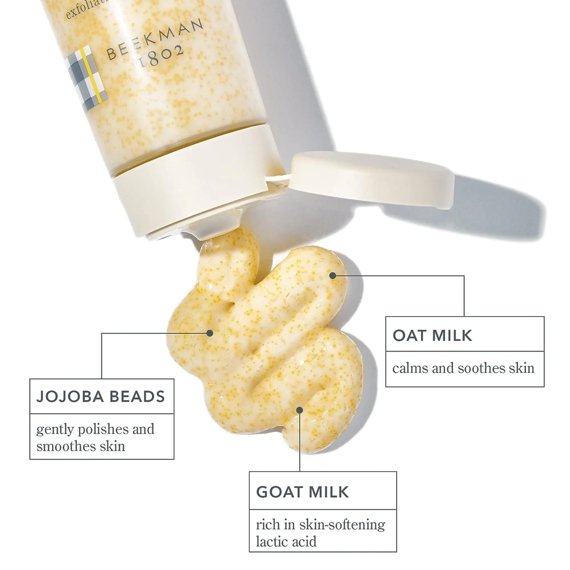 Beekman 1802 Oat & Goat Milk Exfoliating Face Wash & Facial Scrub – Gentle Pore Minimizing Exfoliating Cleanser with Jojoba Beads, Daily Face Wash for Sensitive Skin – Travel Size - Image 8
