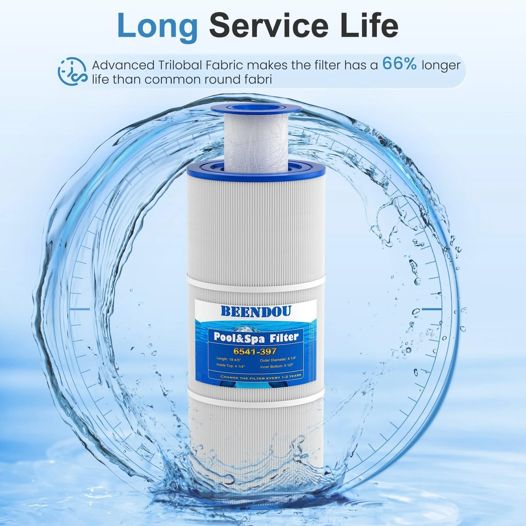 Beendou 6541-397 Pool Spa Filter Cartridge,Compatible with Sundance Spa Filter 880 Series, Outer Filter # 6473-165 with Inner Filter # 6473-164,80 sq,880 Spa Filter,Sundance 880 Spa Filter - Image 3