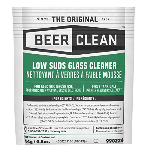 BEER CLEAN 990224 Low Suds Glass Cleaner, Restaurant Barware & Glassware Cleaner for Auto Brush, Powder Packets, 0.5-Ounce (Pack of 100) - Image 9