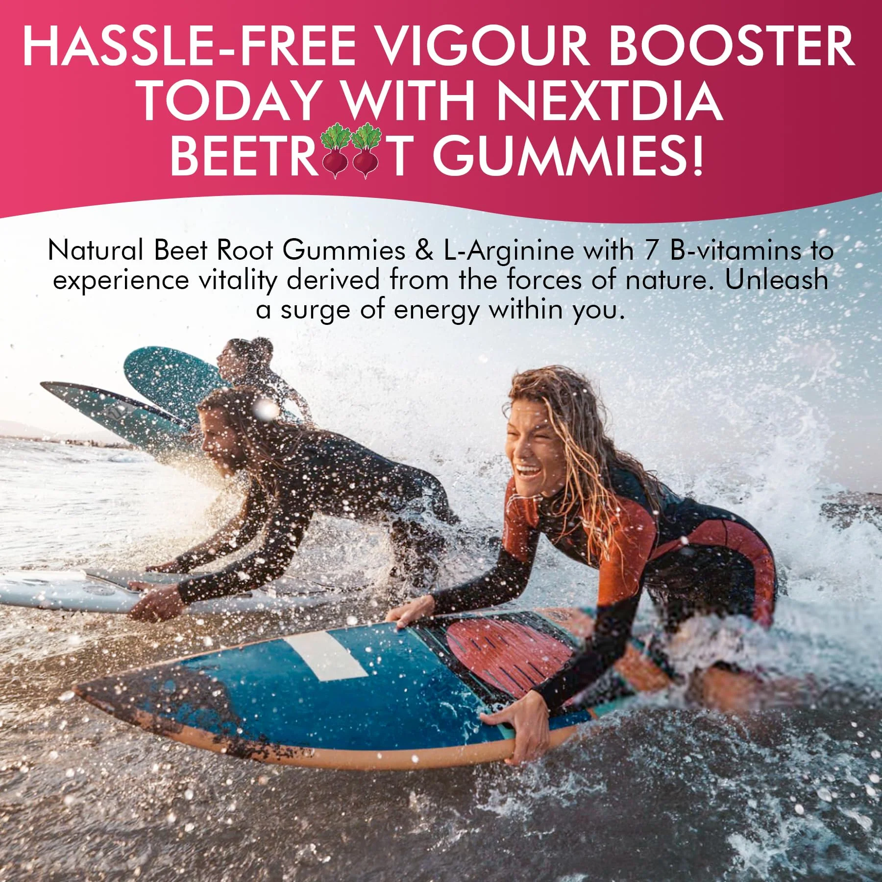 Beet Root Gummies, Beetroot & L-Arginine, Red Beets Supplements w/ Vitamin B1, B2, B3, B5, B6, Folate, B12 for Energy Boost & Circulation Support, Sugar Free Nitric Oxide Gummies, 60 Beet Chews - Image 3