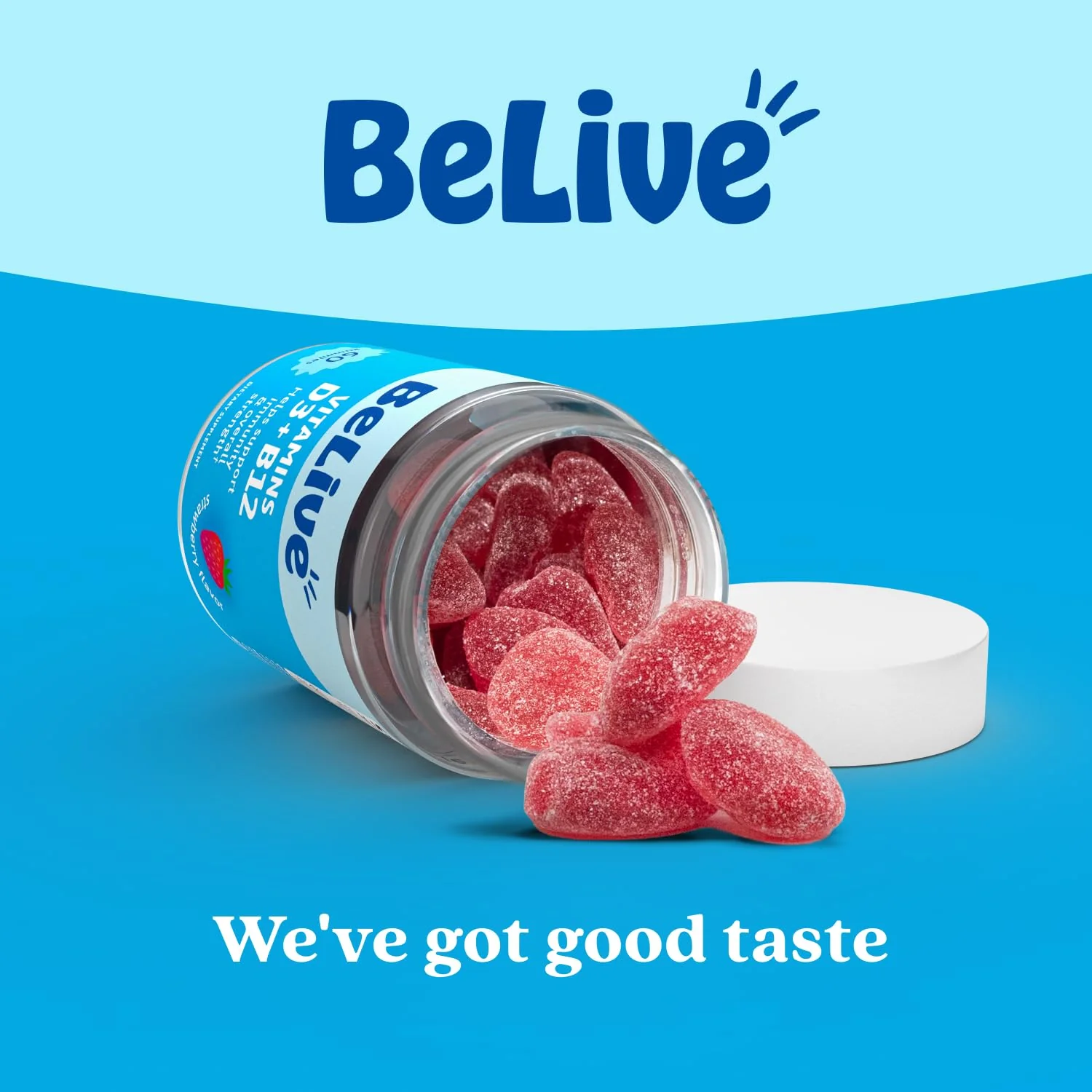 BeLive Vitamin D3 Gummies with B12 Vitamins - 60 Ct I Immune Support Gummies with Vegan Vitamin B12 & D3, Provides Enhanced Bone & Muscle Strength, Hearth Health and Energy - Strawberry Flavor - Image 3