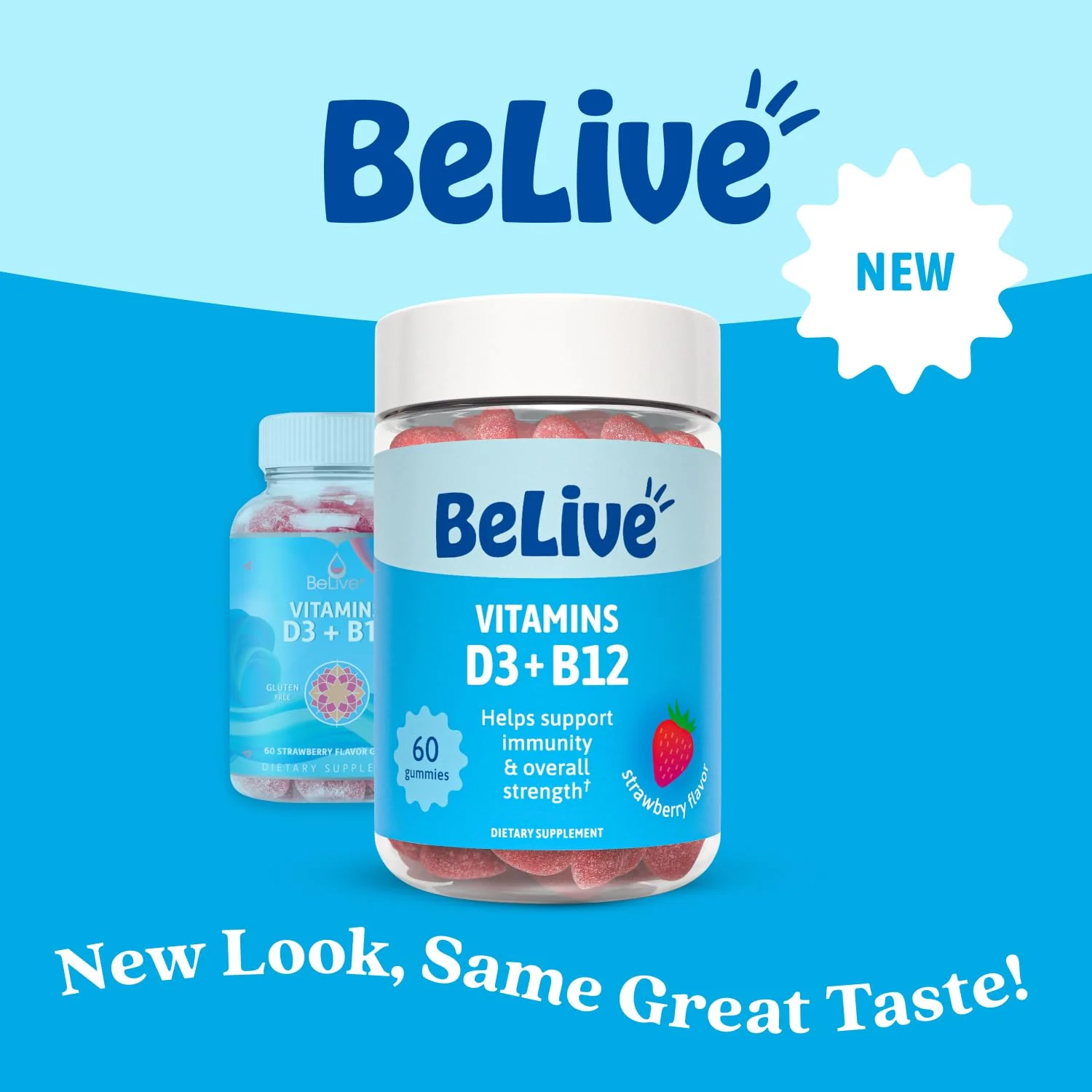 BeLive Vitamin D3 Gummies with B12 Vitamins - 60 Ct I Immune Support Gummies with Vegan Vitamin B12 & D3, Provides Enhanced Bone & Muscle Strength, Hearth Health and Energy - Strawberry Flavor - Image 7