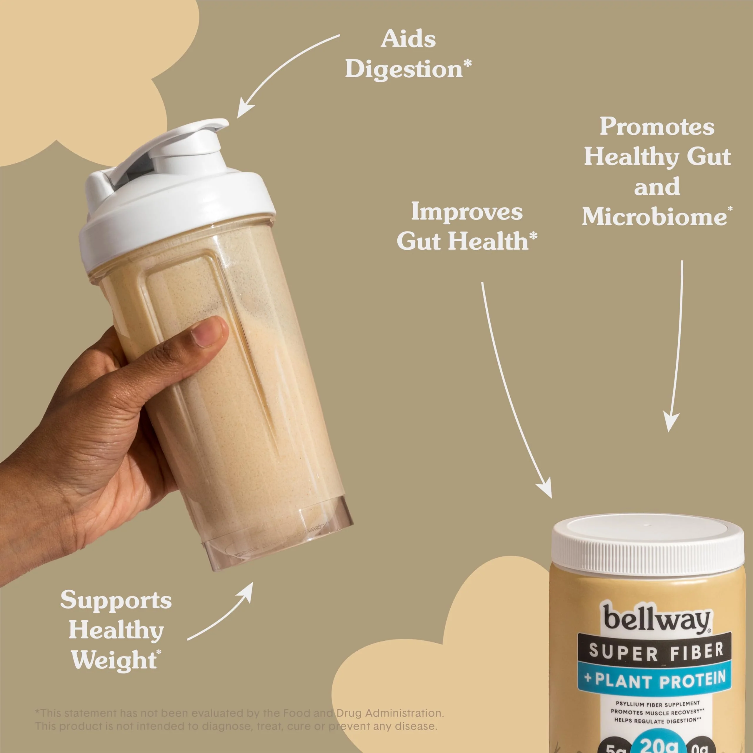 Bellway Super Fiber + Protein Powder, Sugar-Free Organic Psyllium Husk Fiber Supplement Powder with 20g Plant Protein Per Serving, Very Vanilla, 12.7 oz - Image 3