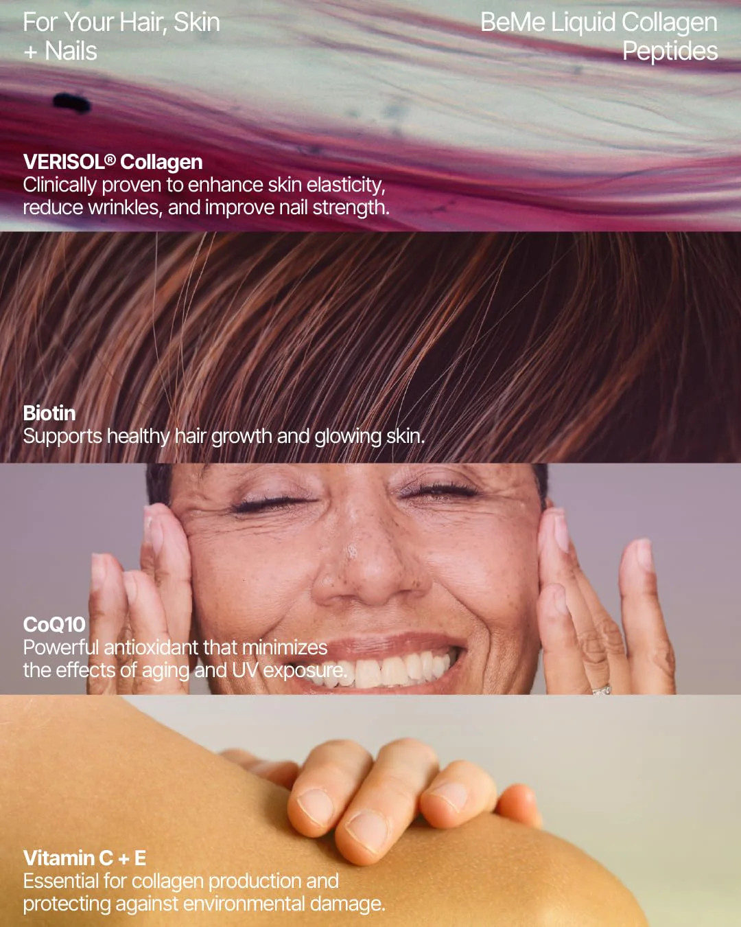 BeMe Liquid Collagen for Women - 2500mg Verisol Collagen Liquid with Biotin, CoQ10 & Vitamin C - Clinically Proven Collagen Peptides for Hair, Skin & Nails - 15 Mixed Berry Sachets - Image 7