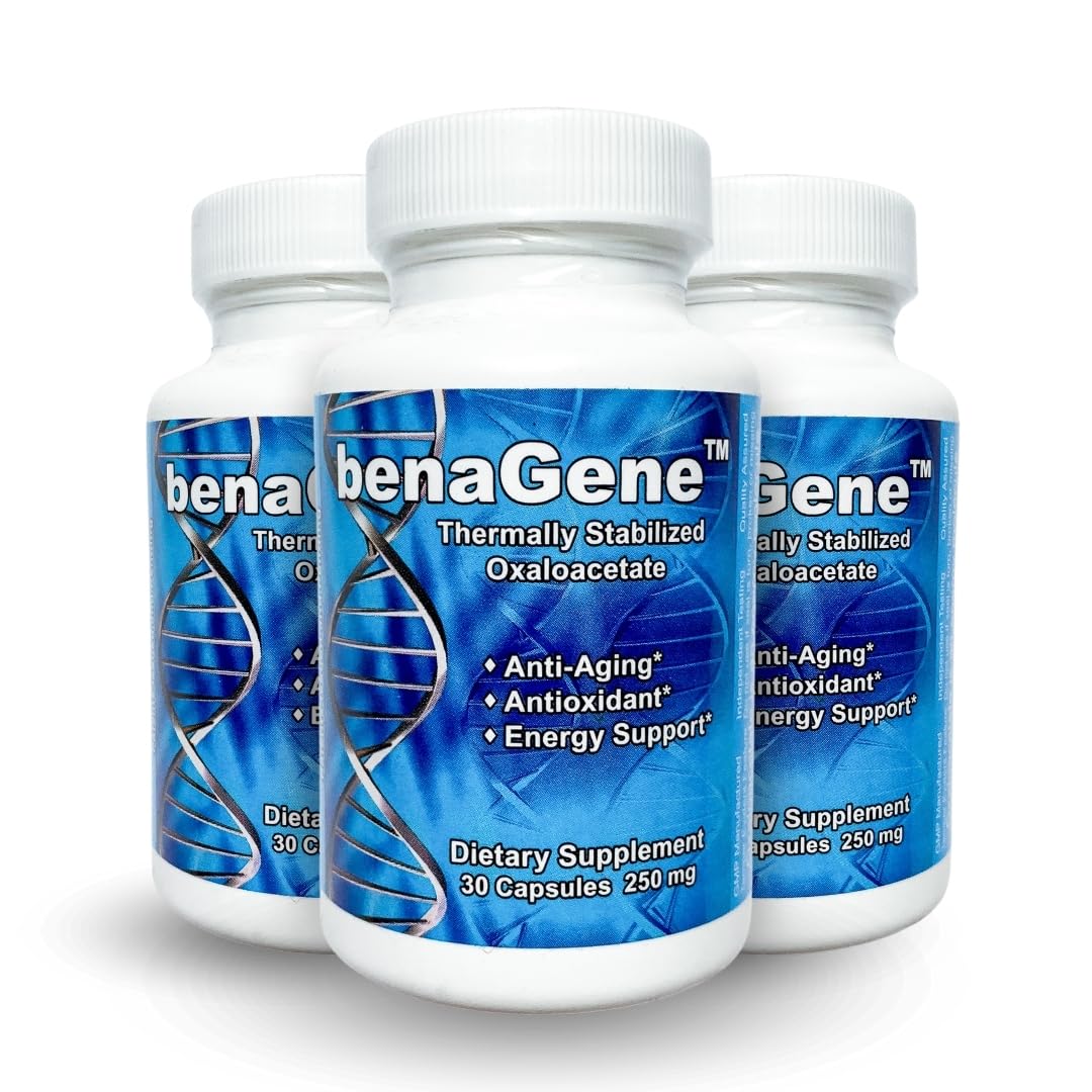 Benagene Oxaloacetate Supplement - Supports Cellular Energy - Thermally Stabilized with Vitamin C - Non-GMO & Vegan - 30 Servings, Once Daily