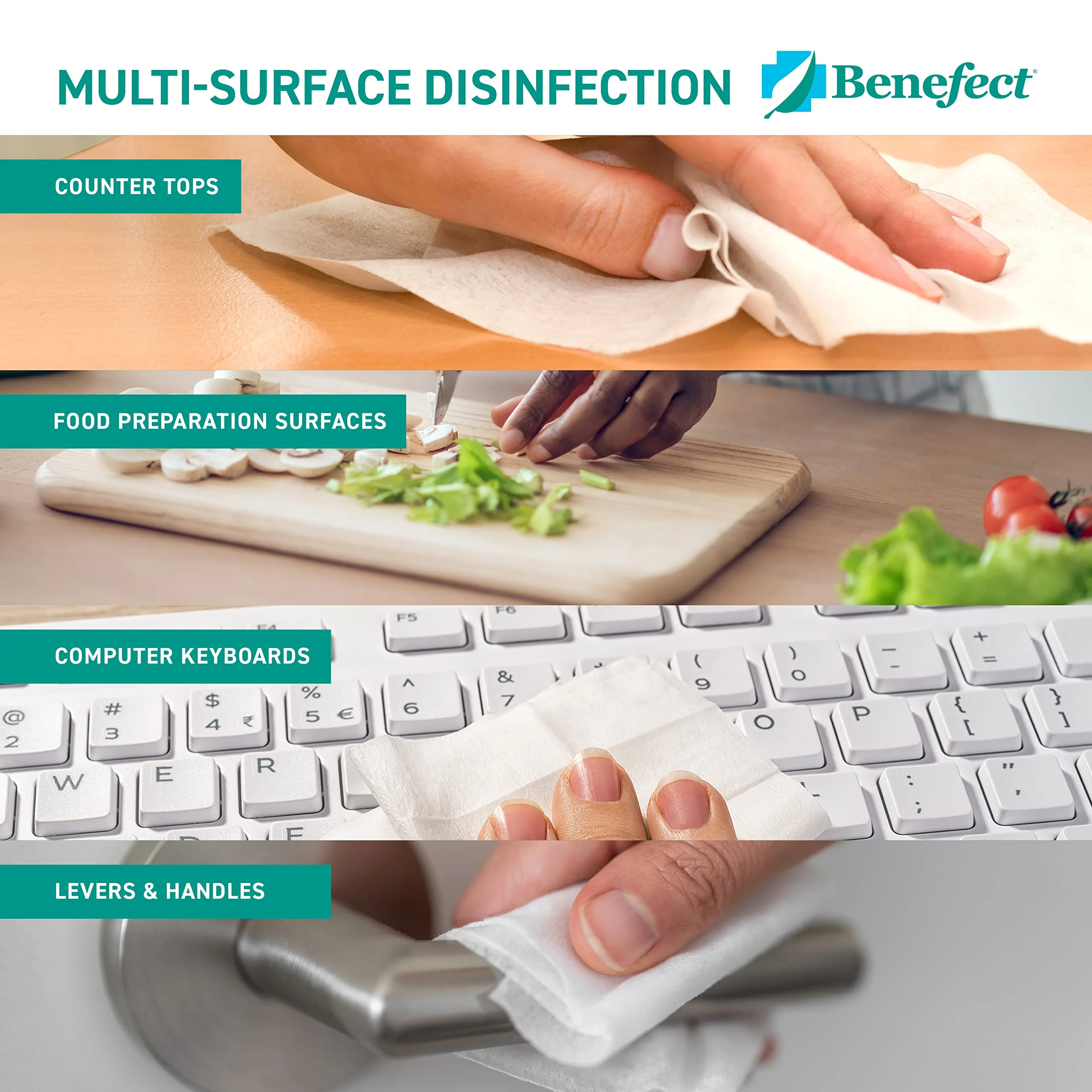 Benefect Botanical Disinfecting Wipes - (250 Wipe Count) Natural, No Residue - Antibacterial Disinfectant, Multi-Surface Cleaning and Sanitizing Wipes - Image 4