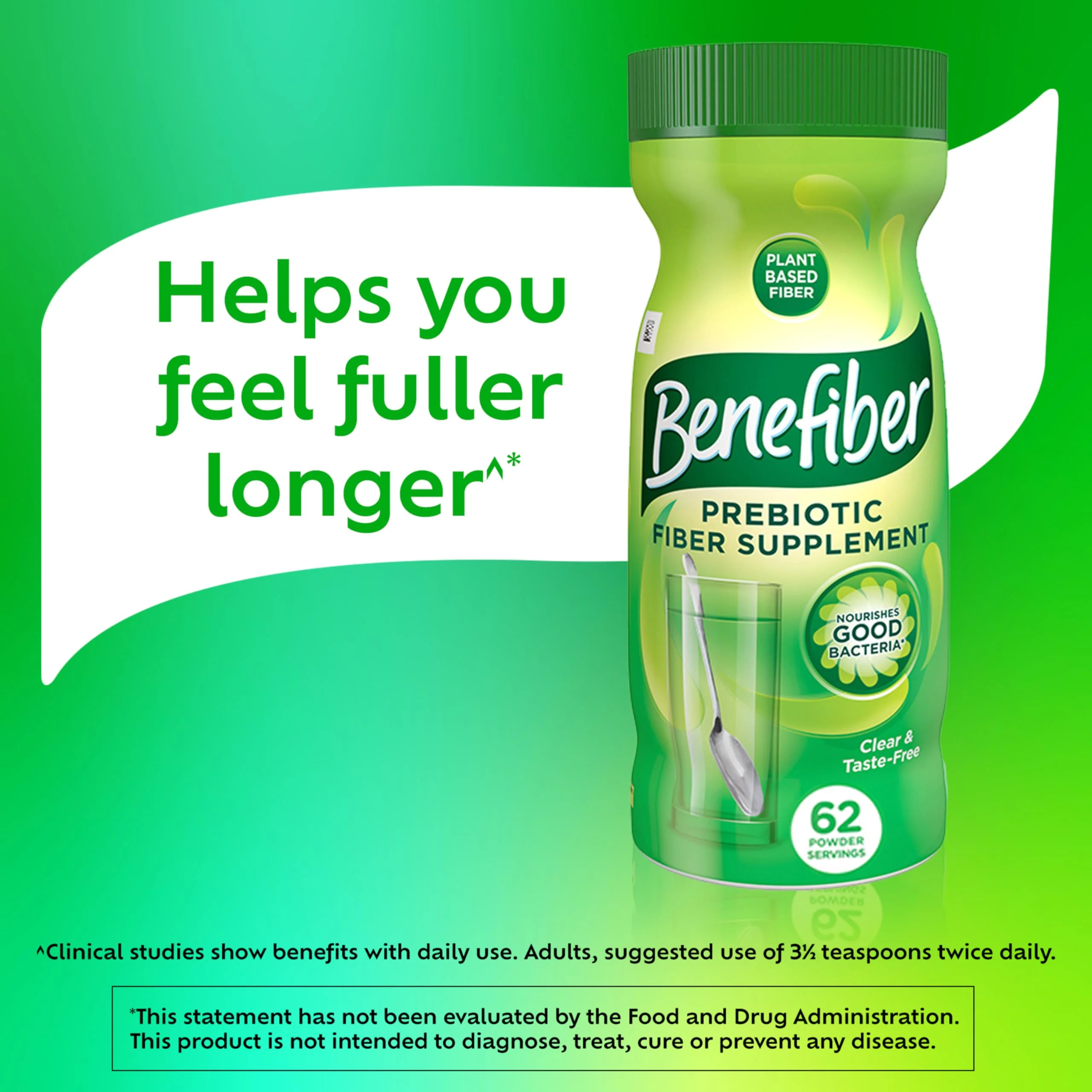 Benefiber Daily Prebiotic Fiber Supplement Powder for Digestive Health, Daily Fiber Powder, Unflavored - 62 Servings (8.7 Ounces) - Image 7