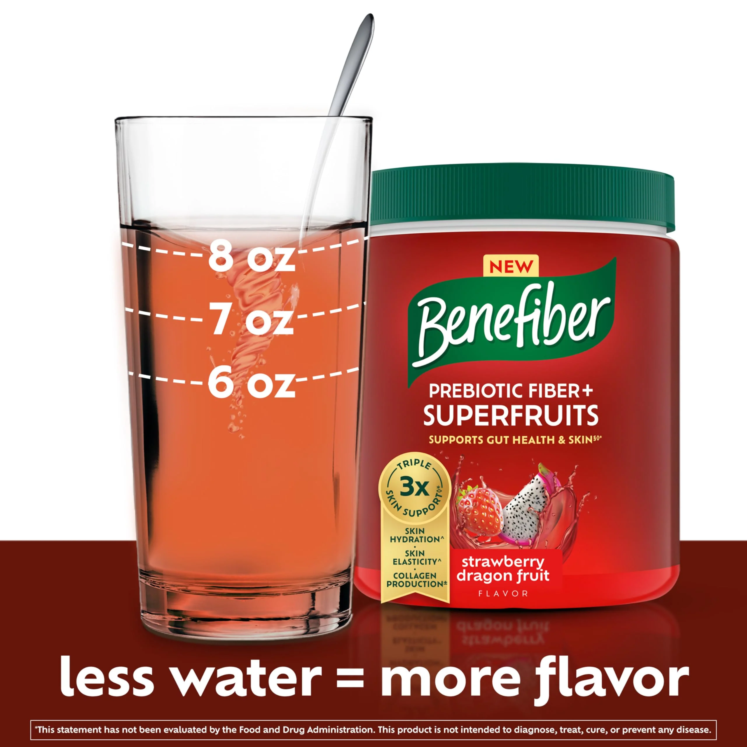 Benefiber Prebiotic Fiber + Superfruits Dietary Supplement, Strawberry Dragon Fruit Flavor, 8.8 oz (250g) - Image 18
