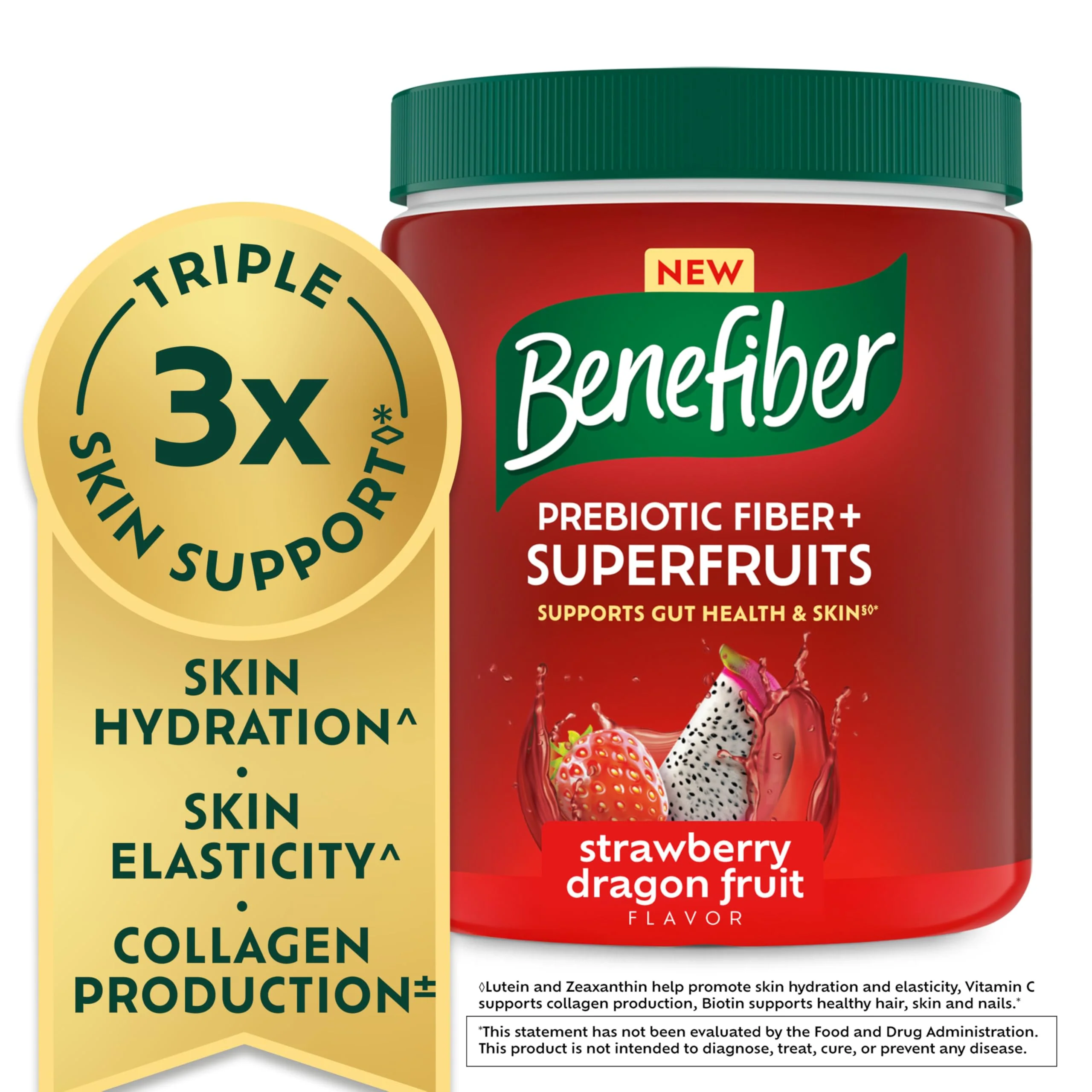 Benefiber Prebiotic Fiber + Superfruits Dietary Supplement, Strawberry Dragon Fruit Flavor, 8.8 oz (250g) - Image 20